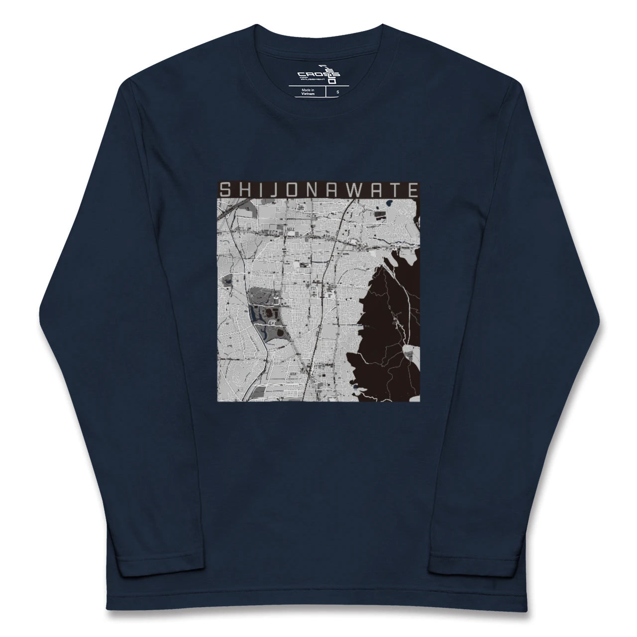 【四条畷(大阪府)】地図柄ロングスリーブTシャツ