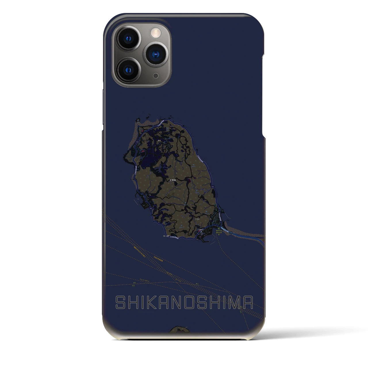 【志賀島(福岡県)】地図柄iPhoneケース(バックカバータイプ)
