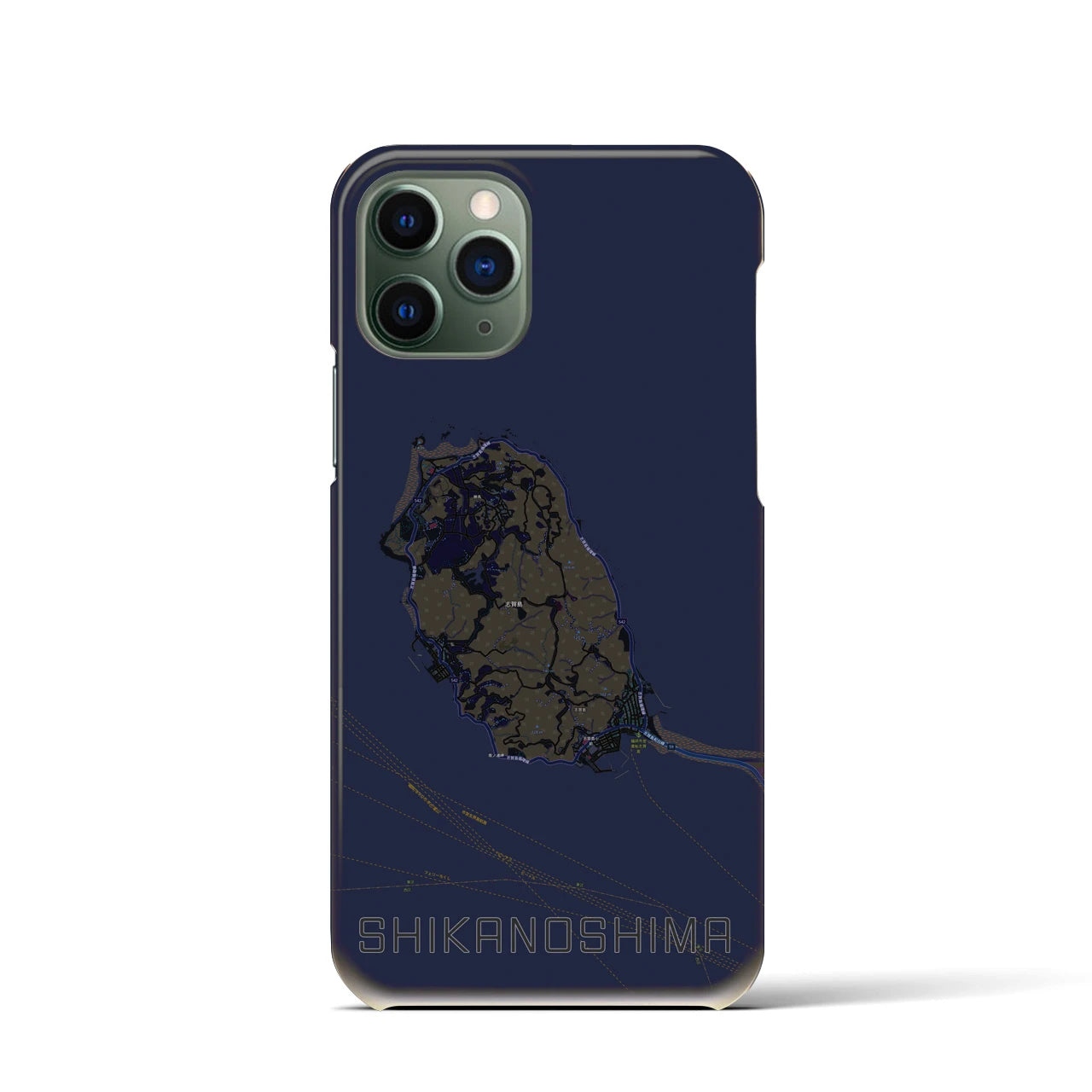 【志賀島(福岡県)】地図柄iPhoneケース(バックカバータイプ)
