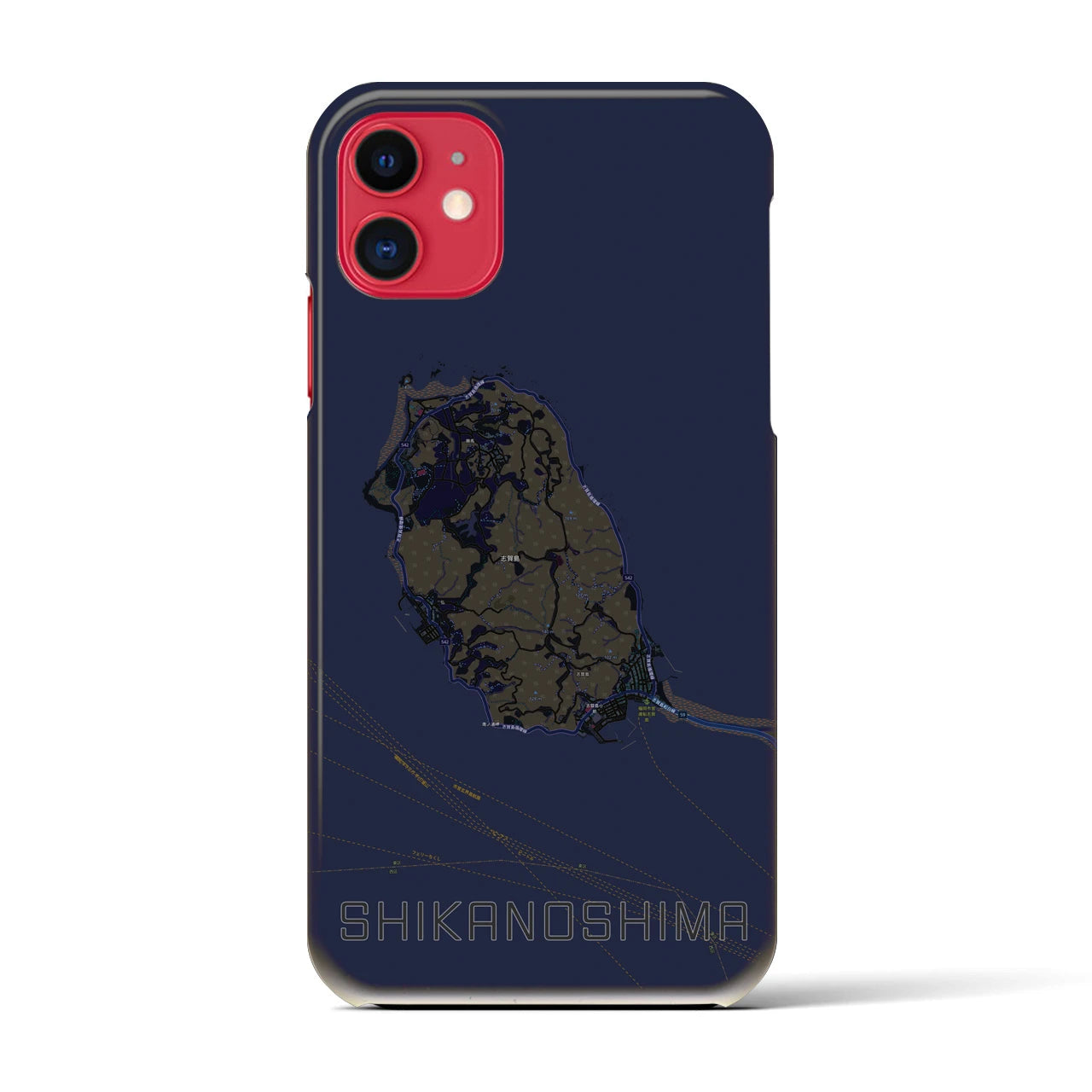 【志賀島(福岡県)】地図柄iPhoneケース(バックカバータイプ)