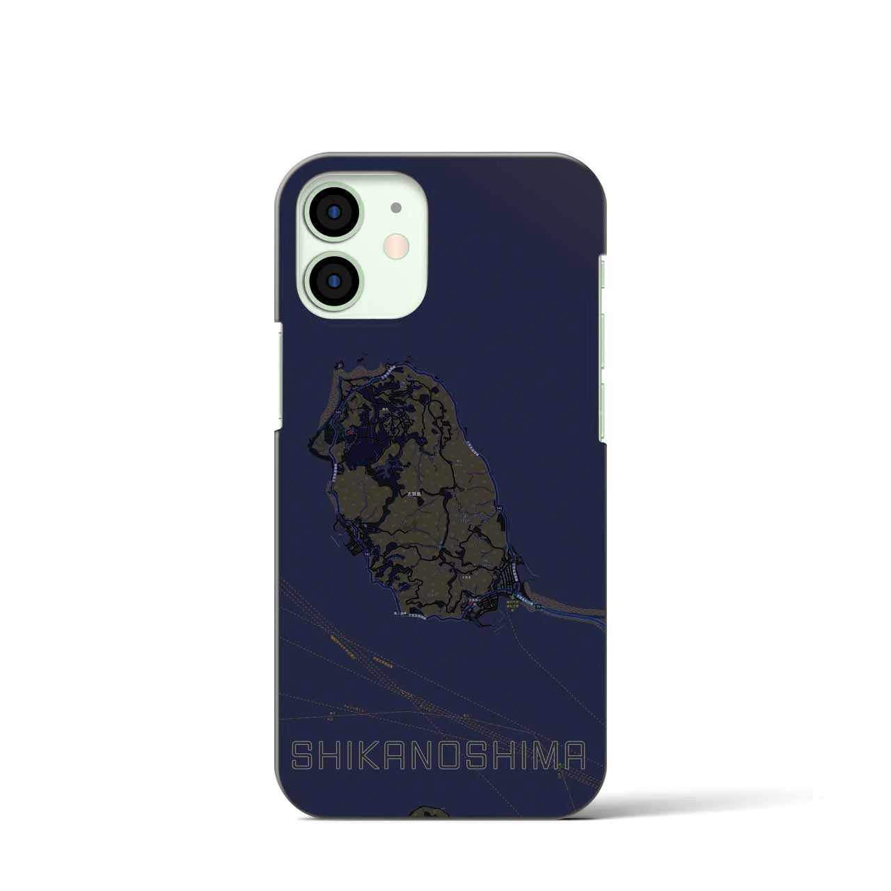 【志賀島(福岡県)】地図柄iPhoneケース(バックカバータイプ)