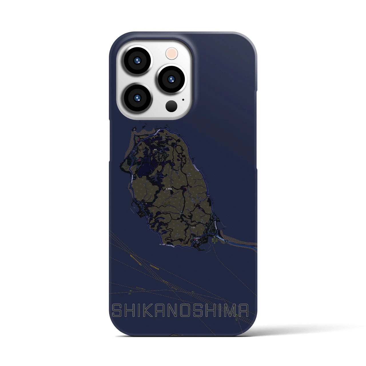 【志賀島(福岡県)】地図柄iPhoneケース(バックカバータイプ)