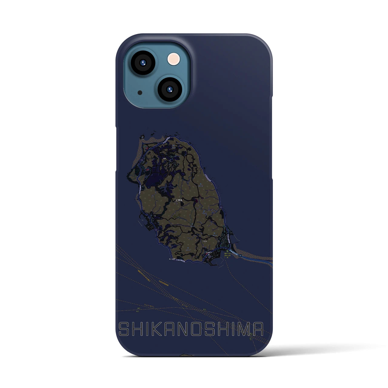 【志賀島(福岡県)】地図柄iPhoneケース(バックカバータイプ)
