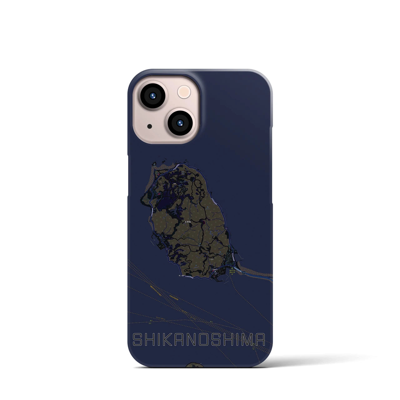 【志賀島(福岡県)】地図柄iPhoneケース(バックカバータイプ)