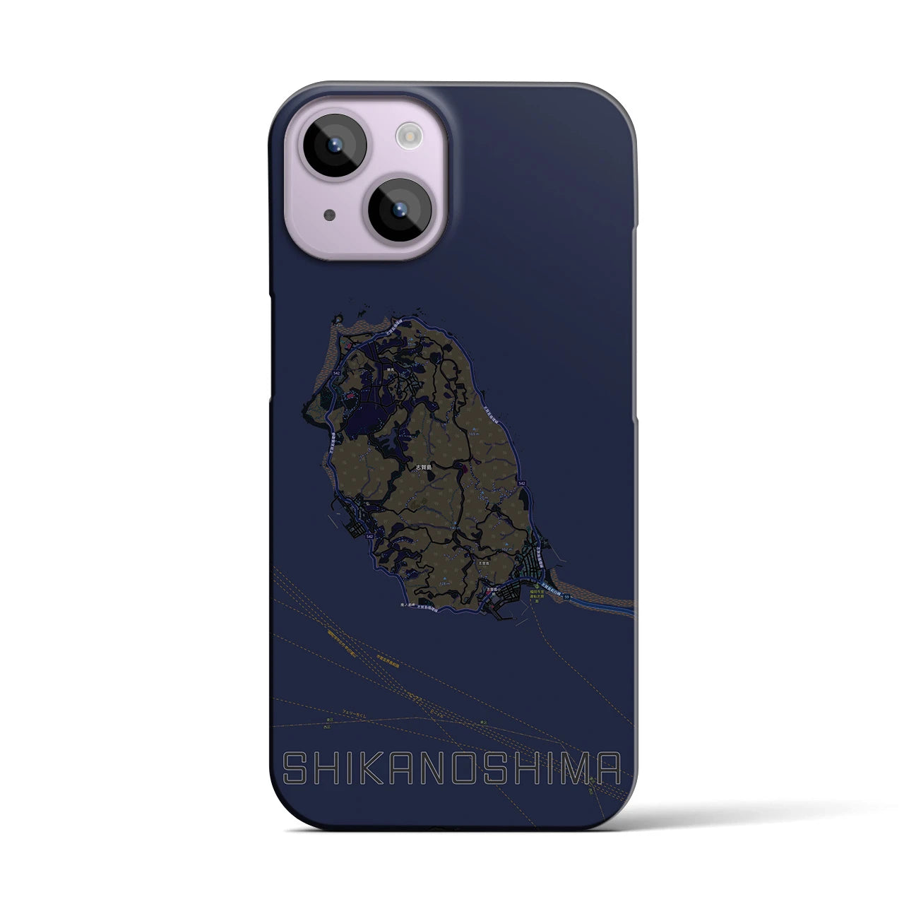 【志賀島(福岡県)】地図柄iPhoneケース(バックカバータイプ)