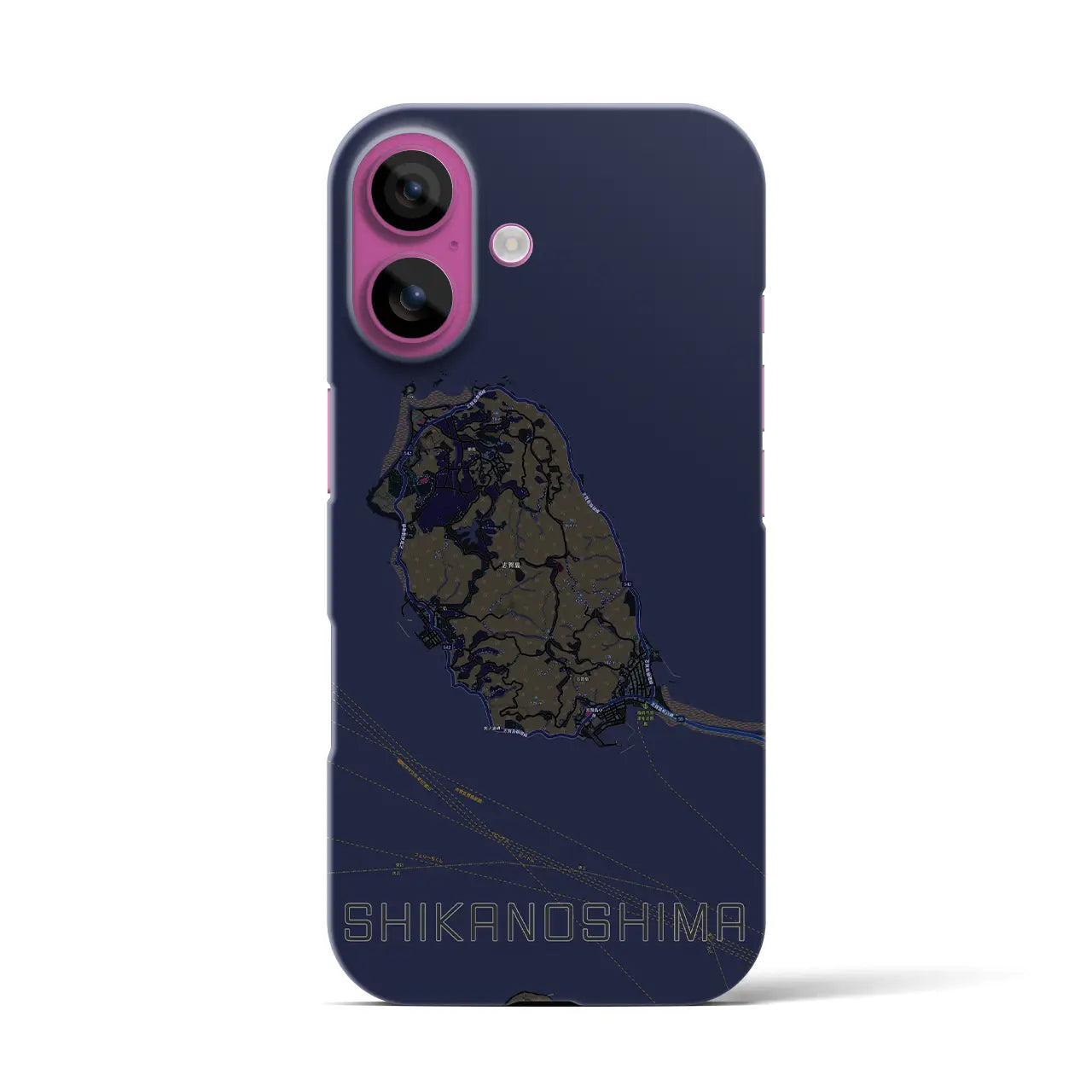 【志賀島(福岡県)】地図柄iPhoneケース(バックカバータイプ)