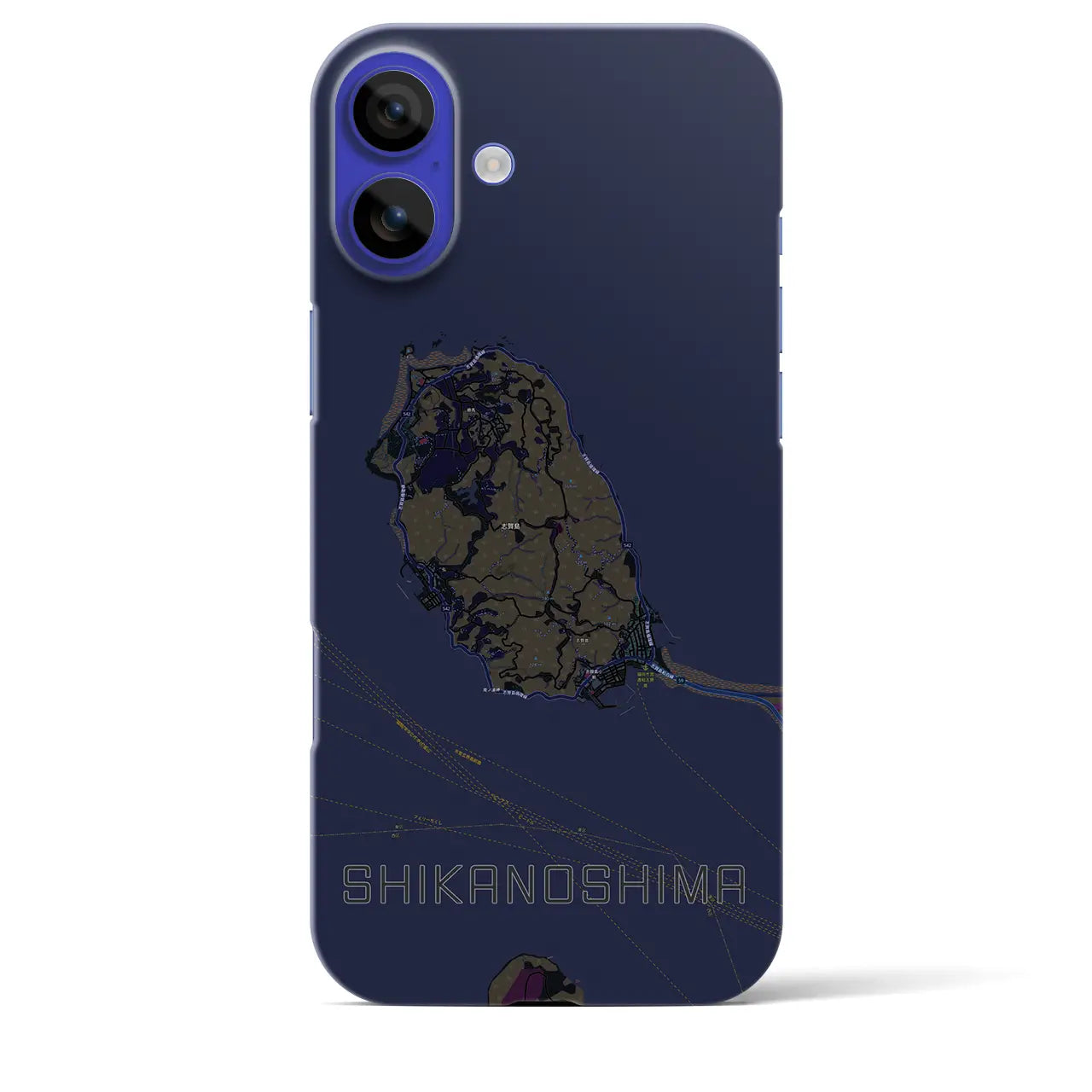 【志賀島(福岡県)】地図柄iPhoneケース(バックカバータイプ)