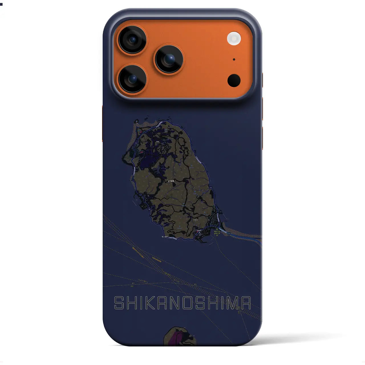 【志賀島(福岡県)】地図柄iPhoneケース(バックカバータイプ)