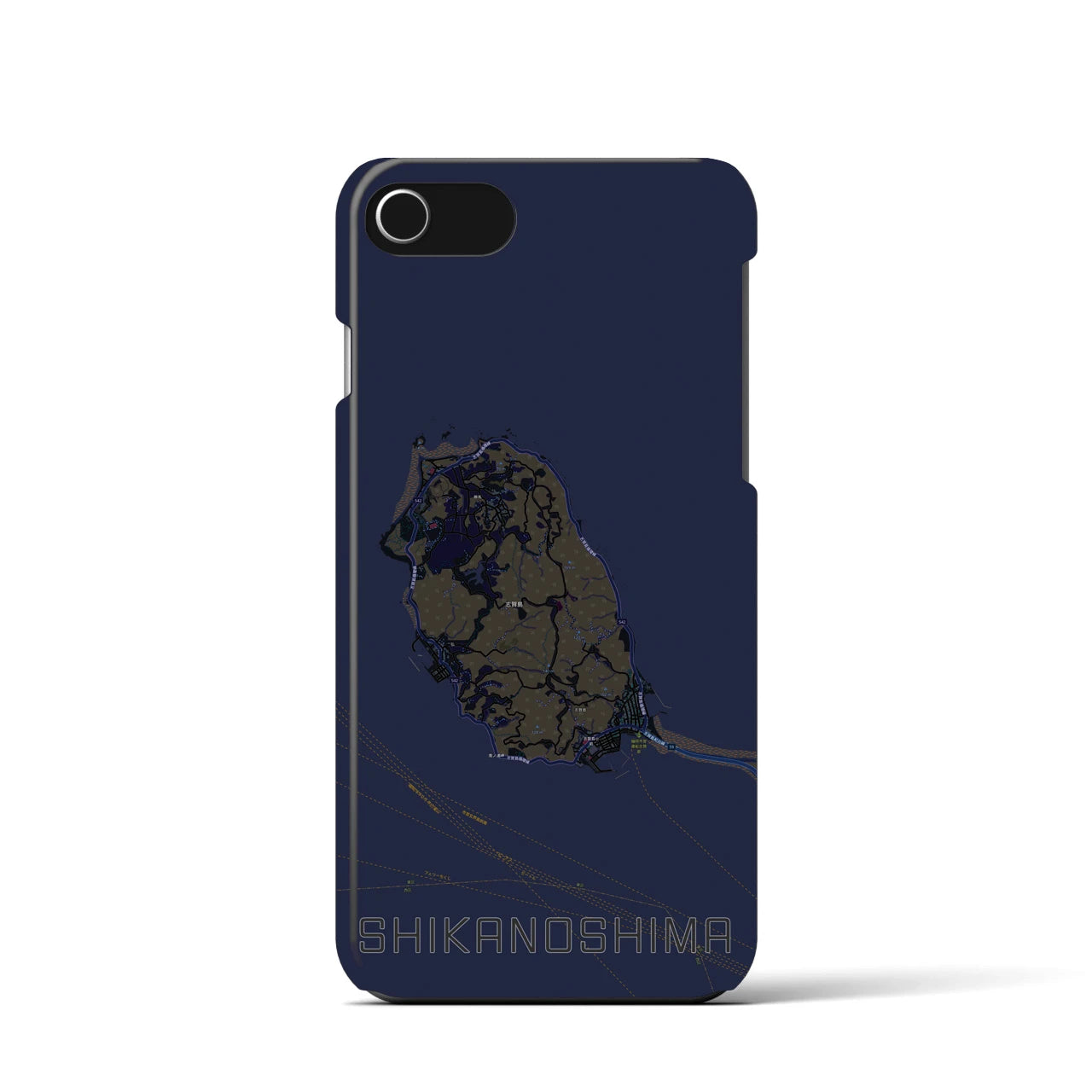 【志賀島(福岡県)】地図柄iPhoneケース(バックカバータイプ)
