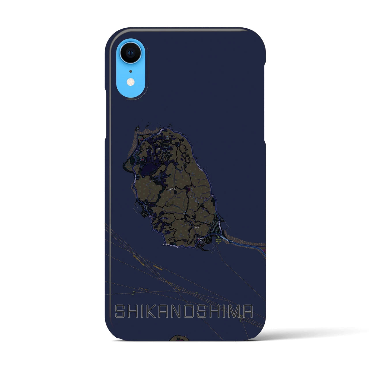 【志賀島(福岡県)】地図柄iPhoneケース(バックカバータイプ)