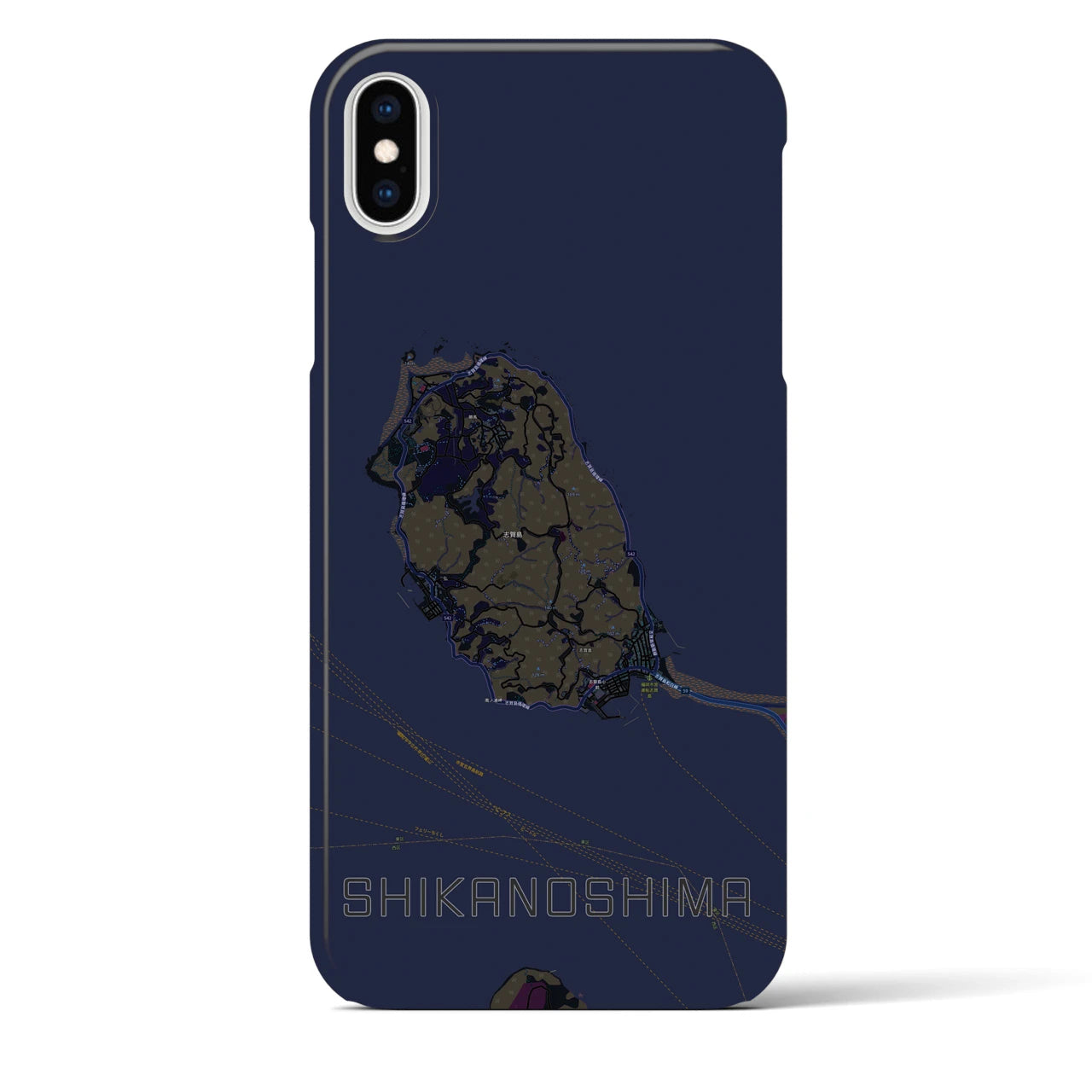 【志賀島(福岡県)】地図柄iPhoneケース(バックカバータイプ)