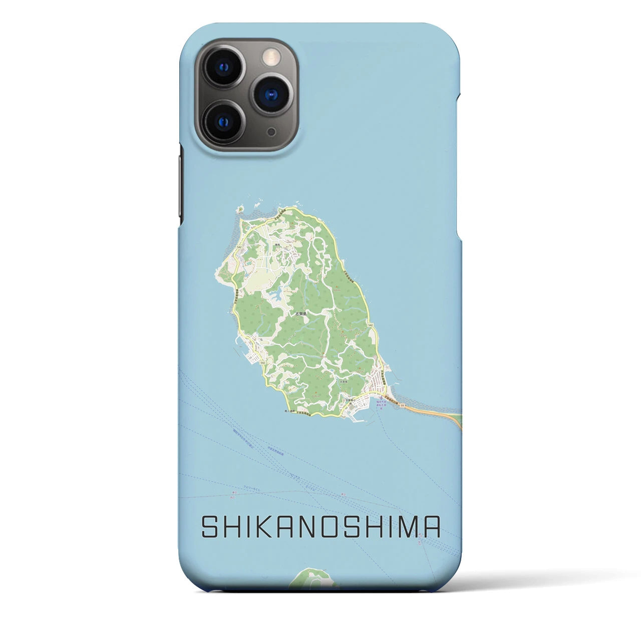 【志賀島(福岡県)】地図柄iPhoneケース(バックカバータイプ)
