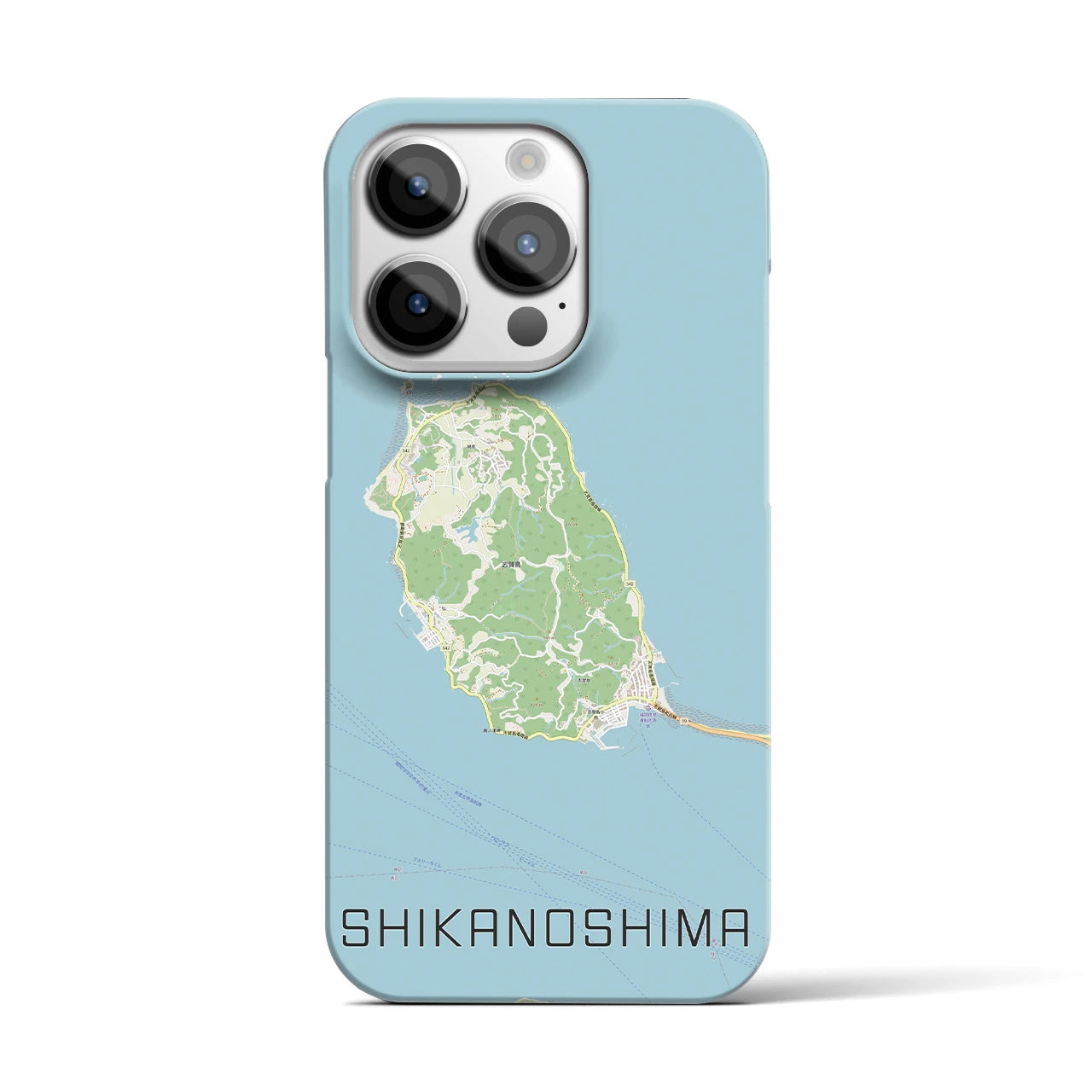 【志賀島(福岡県)】地図柄iPhoneケース(バックカバータイプ)