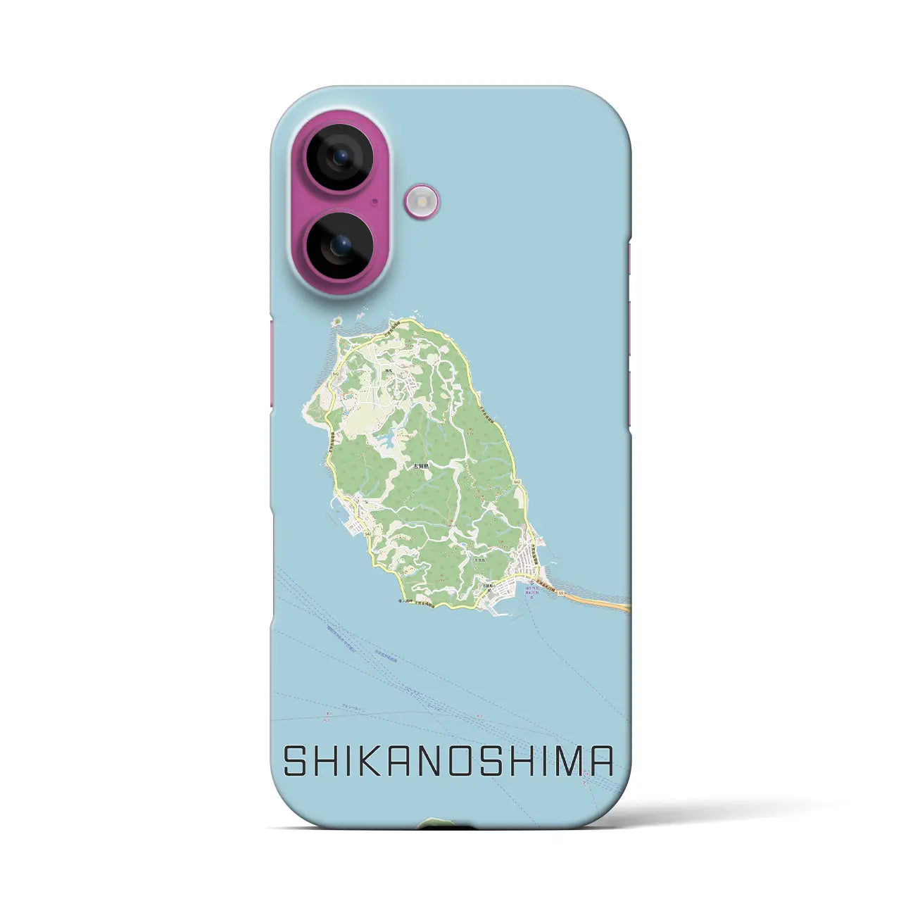 【志賀島(福岡県)】地図柄iPhoneケース(バックカバータイプ)