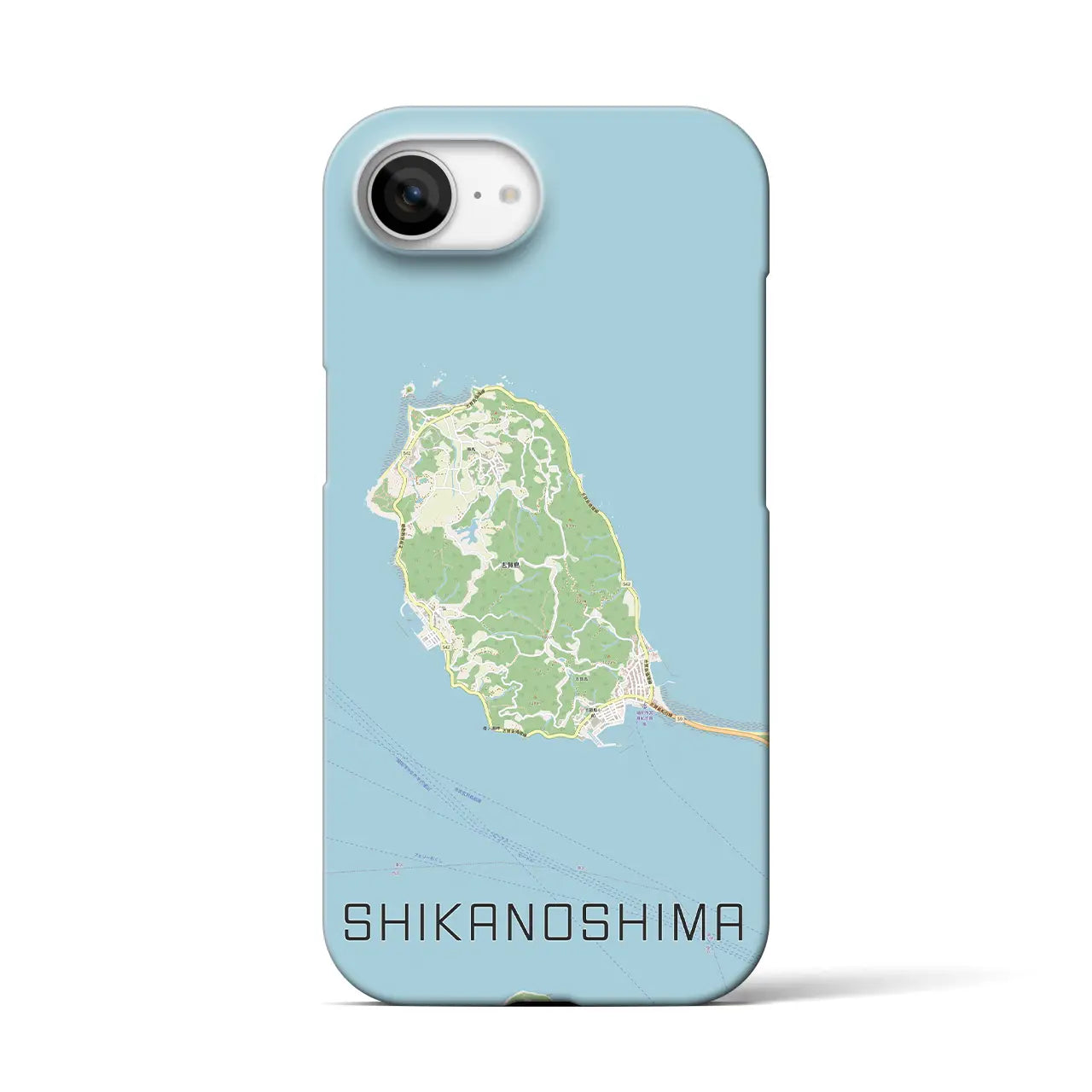 【志賀島(福岡県)】地図柄iPhoneケース(バックカバータイプ)