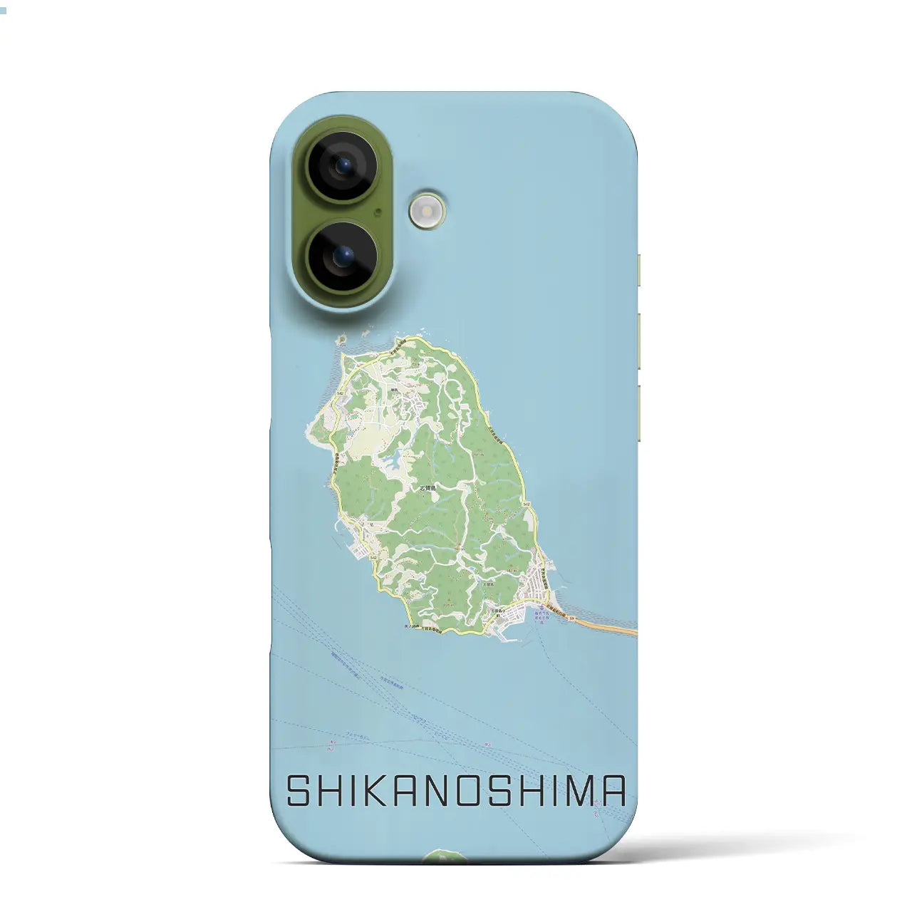 【志賀島(福岡県)】地図柄iPhoneケース(バックカバータイプ)