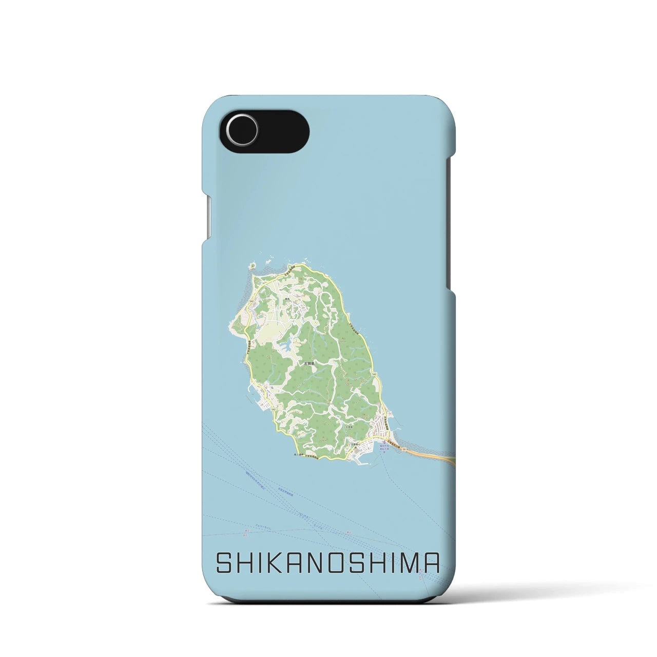 【志賀島(福岡県)】地図柄iPhoneケース(バックカバータイプ)