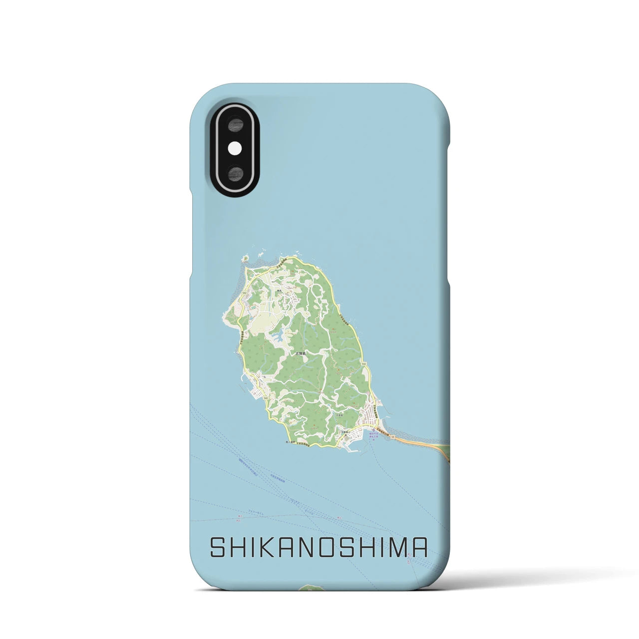 【志賀島(福岡県)】地図柄iPhoneケース(バックカバータイプ)