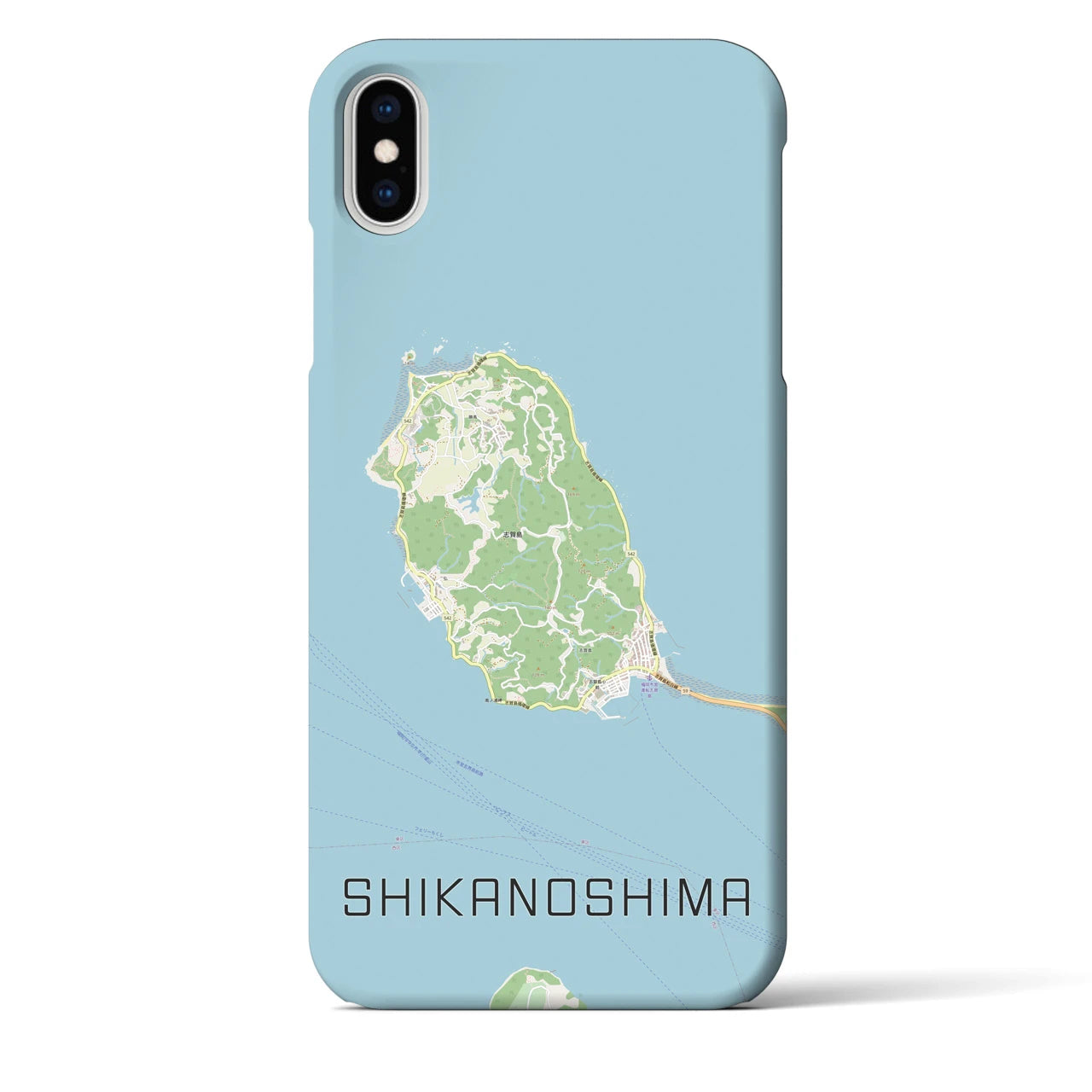 【志賀島(福岡県)】地図柄iPhoneケース(バックカバータイプ)