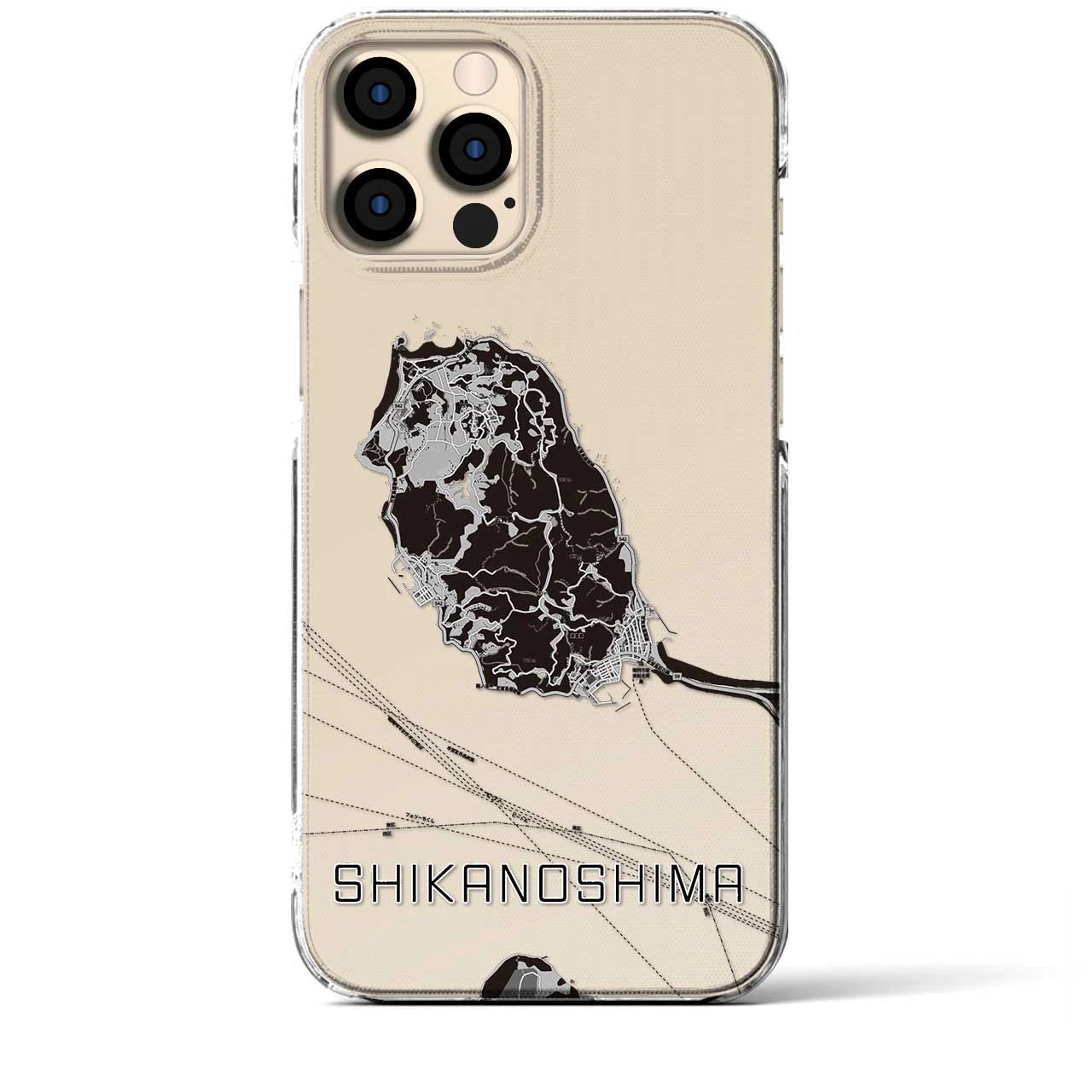 【志賀島(福岡県)】地図柄iPhoneケース(クリアタイプ)