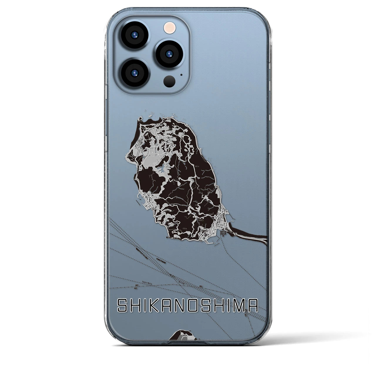 【志賀島(福岡県)】地図柄iPhoneケース(クリアタイプ)