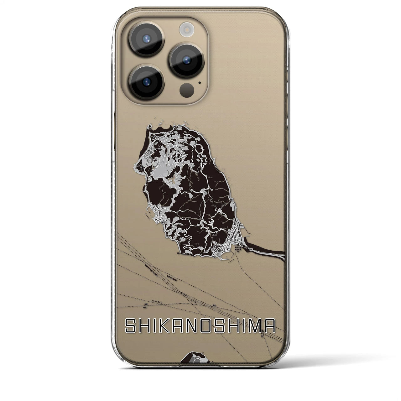 【志賀島(福岡県)】地図柄iPhoneケース(クリアタイプ)