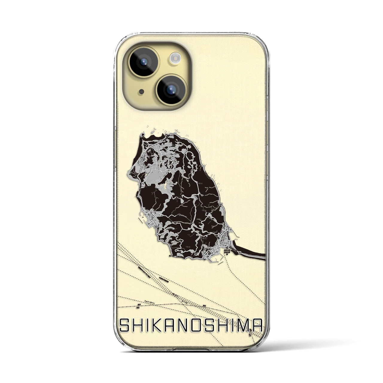 【志賀島(福岡県)】地図柄iPhoneケース(クリアタイプ)