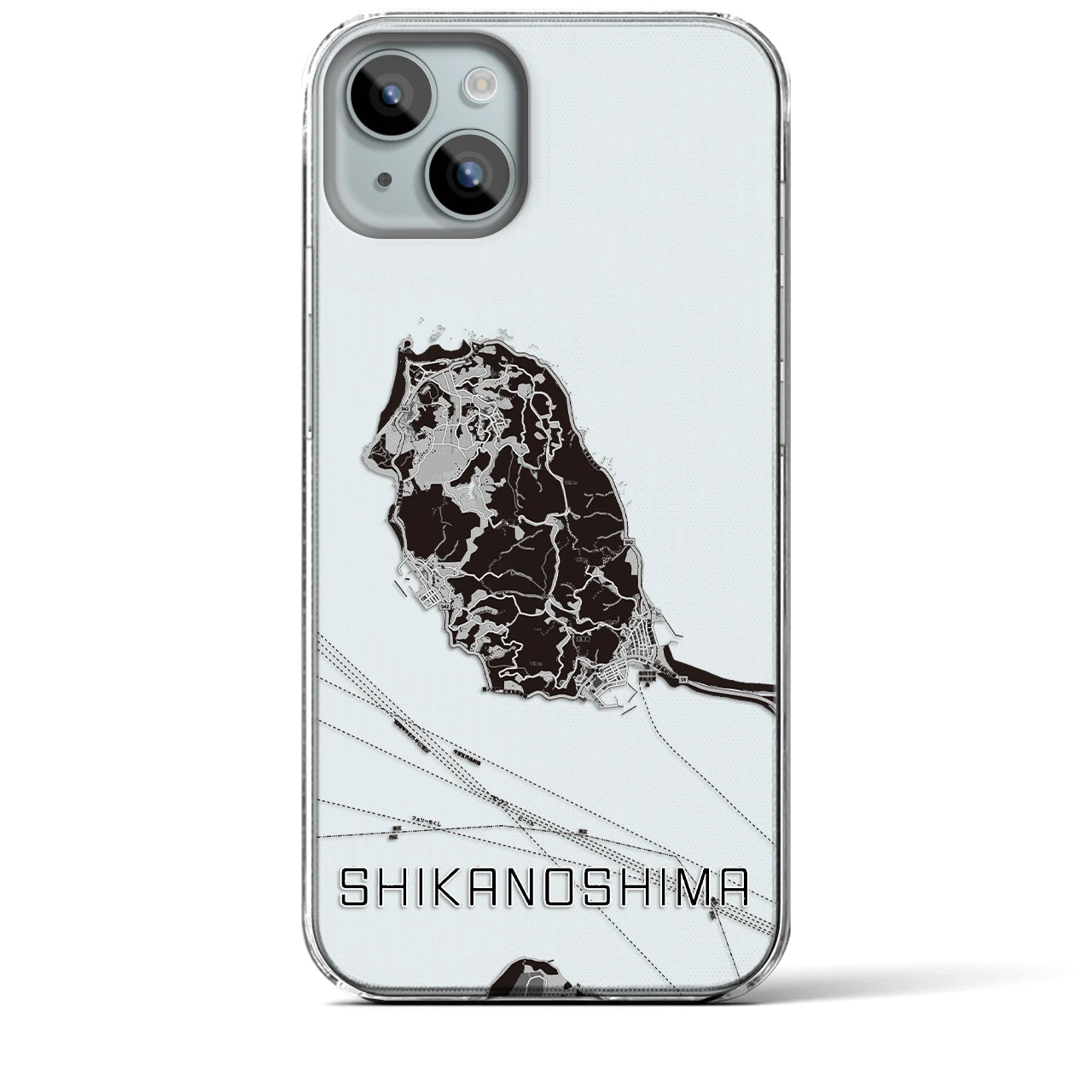 【志賀島(福岡県)】地図柄iPhoneケース(クリアタイプ)