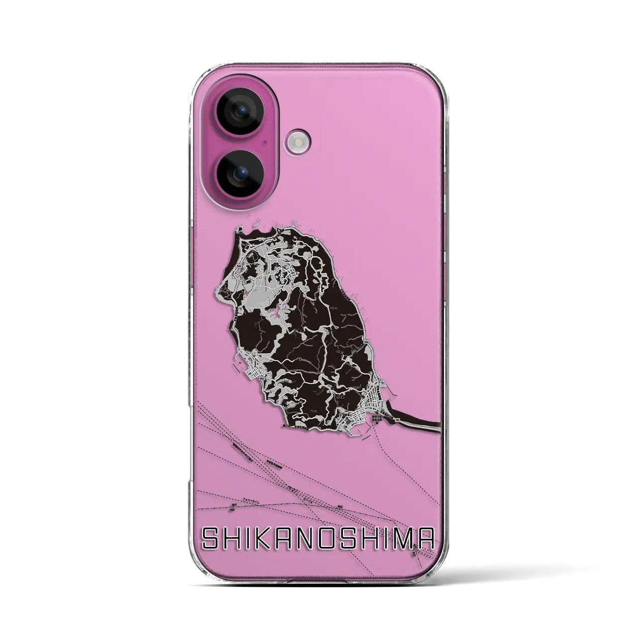 【志賀島(福岡県)】地図柄iPhoneケース(クリアタイプ)