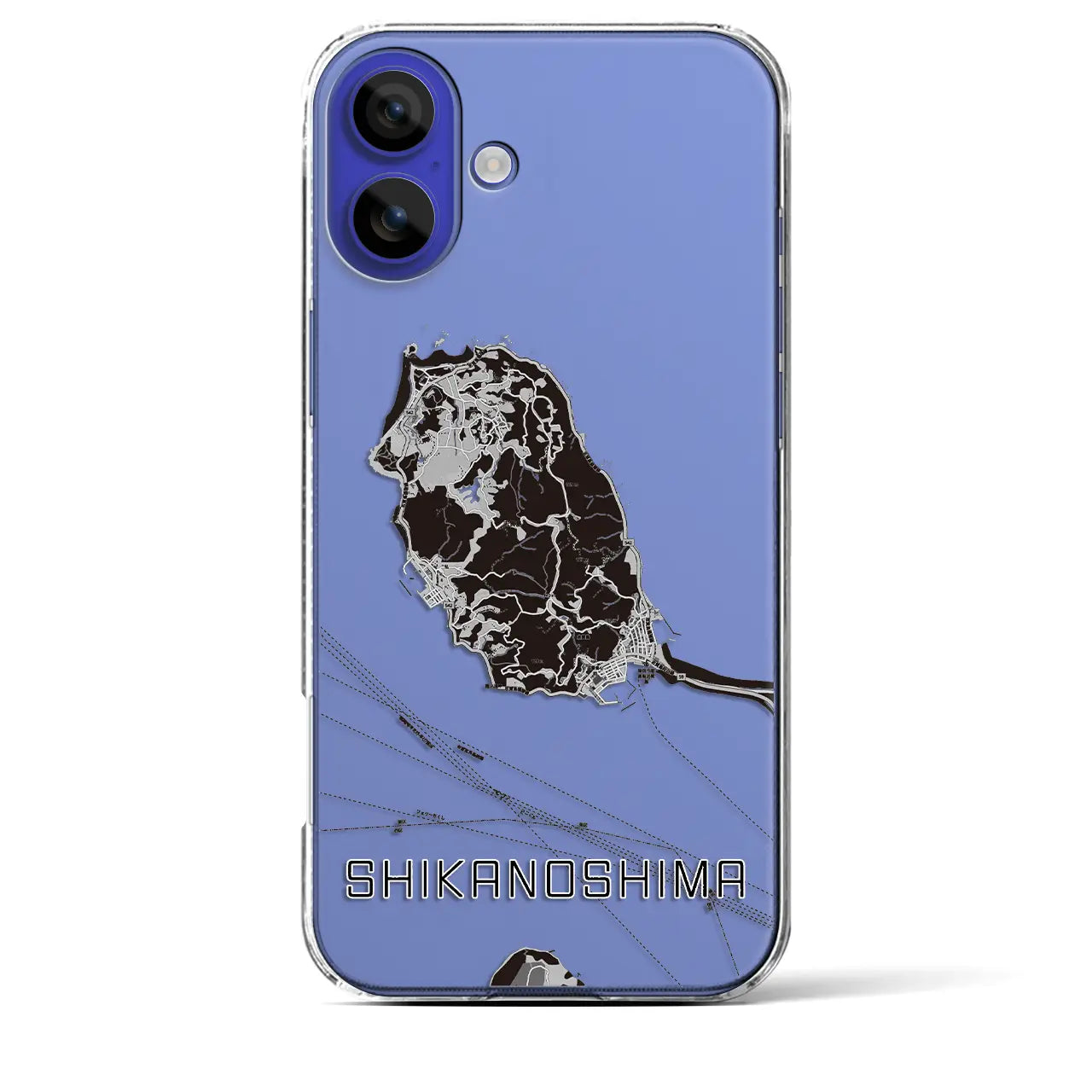 【志賀島(福岡県)】地図柄iPhoneケース(クリアタイプ)