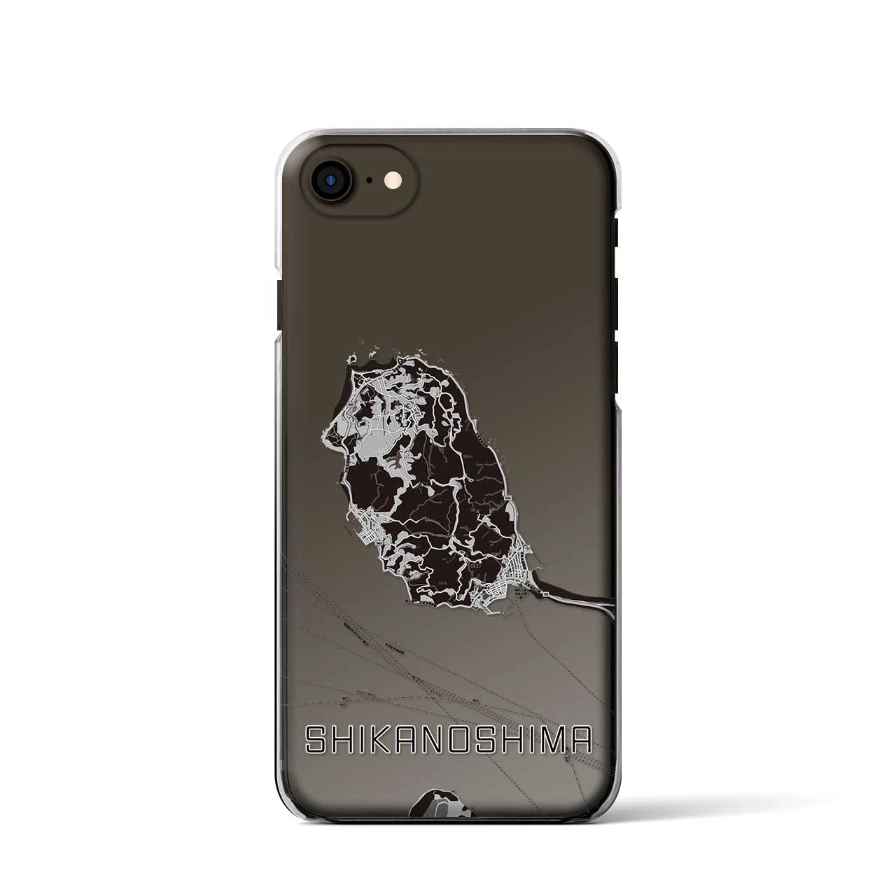 【志賀島(福岡県)】地図柄iPhoneケース(クリアタイプ)