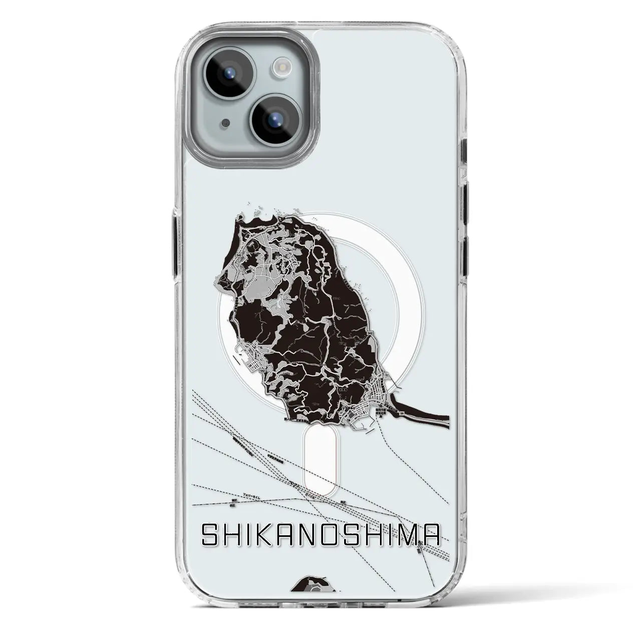 【志賀島(福岡県)】地図柄iPhoneケース(MagSafeタイプ)