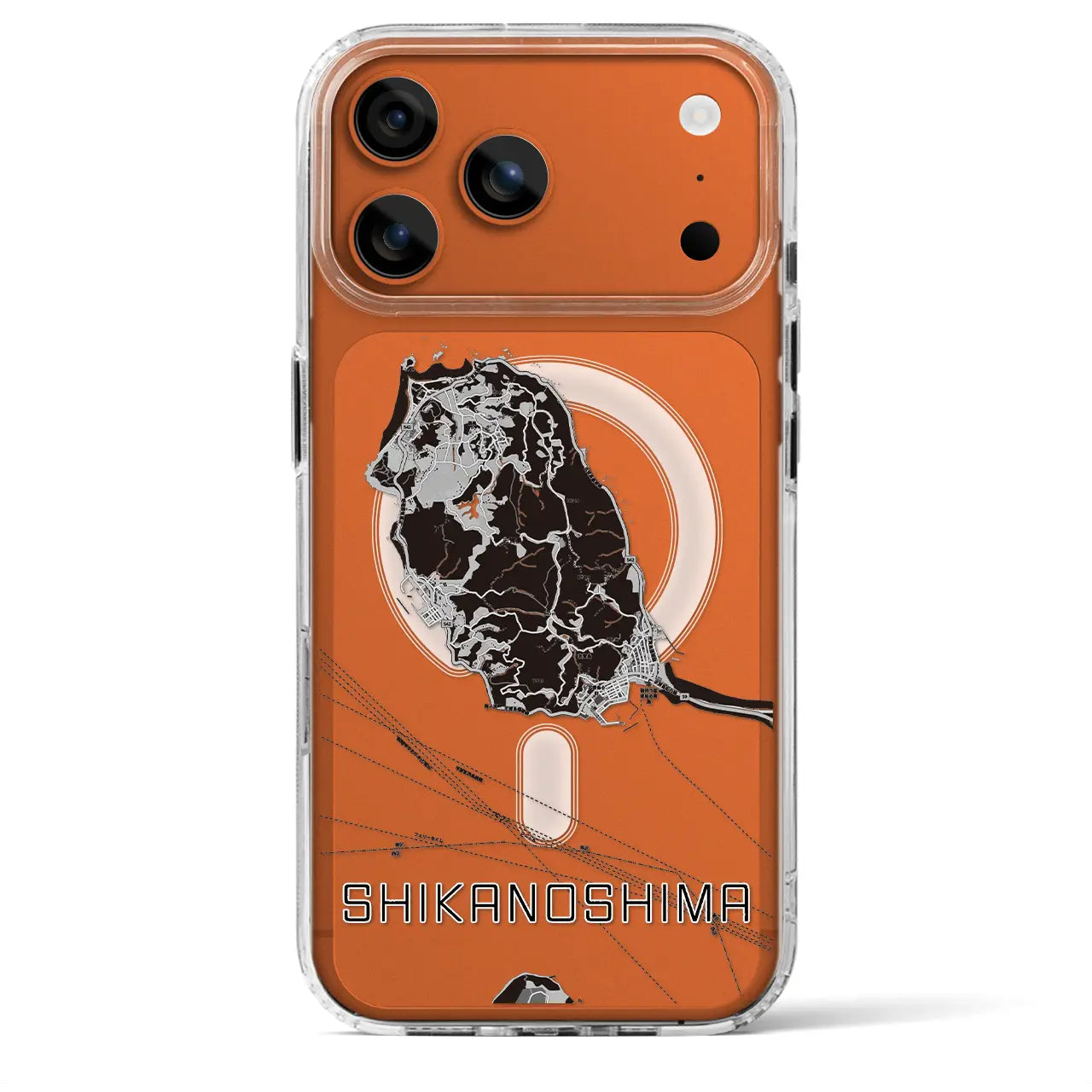 【志賀島(福岡県)】地図柄iPhoneケース(MagSafeタイプ)