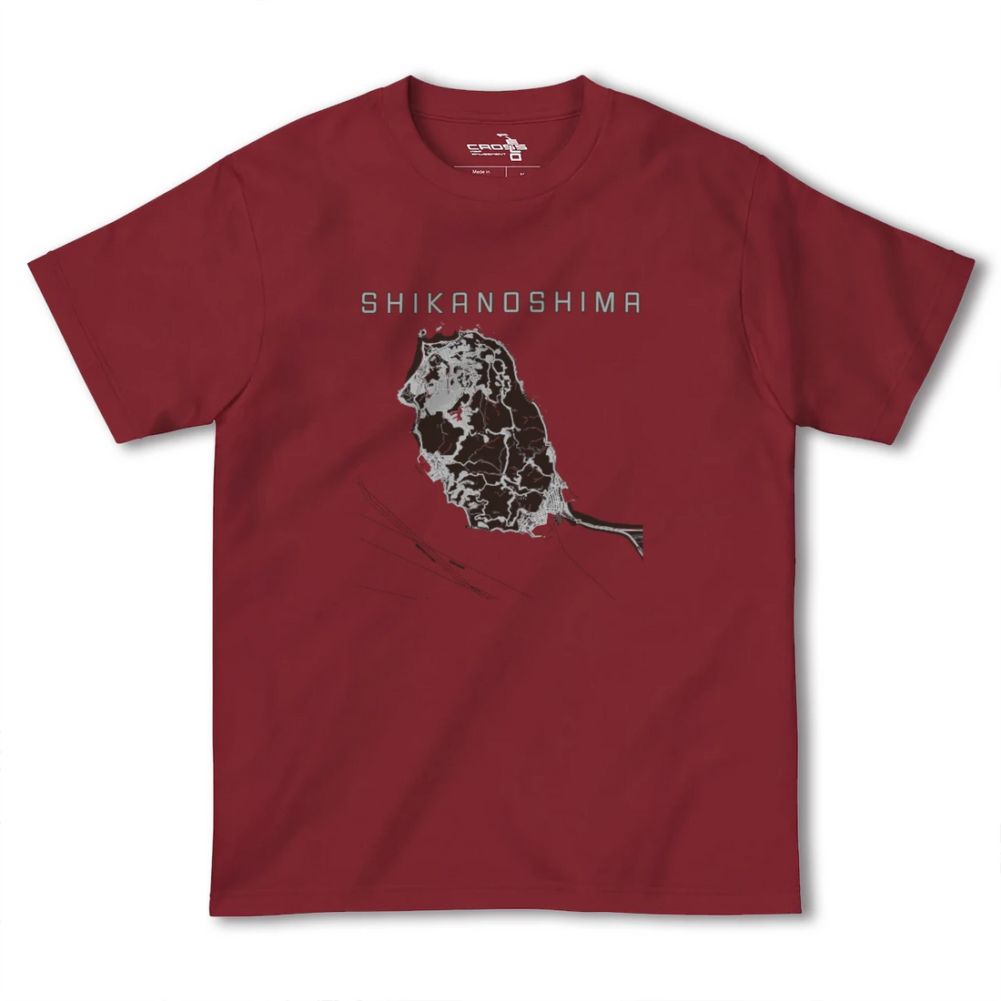 【志賀島(福岡県)】地図柄ヘビーウェイトTシャツ