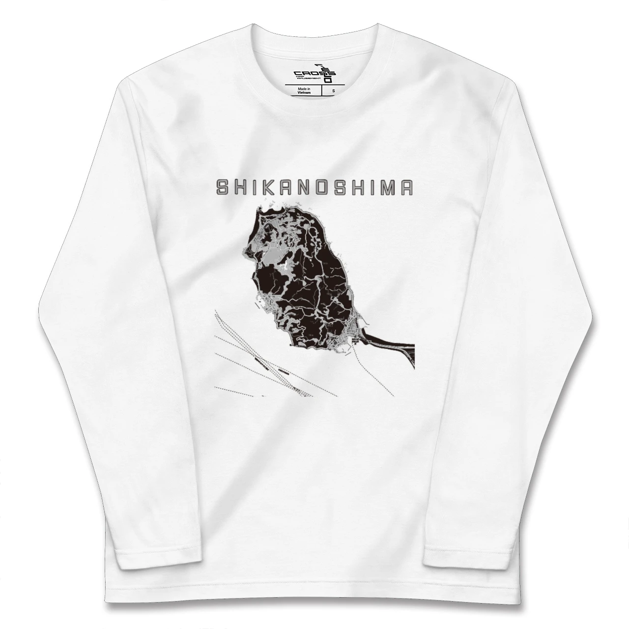 【志賀島(福岡県)】地図柄ロングスリーブTシャツ