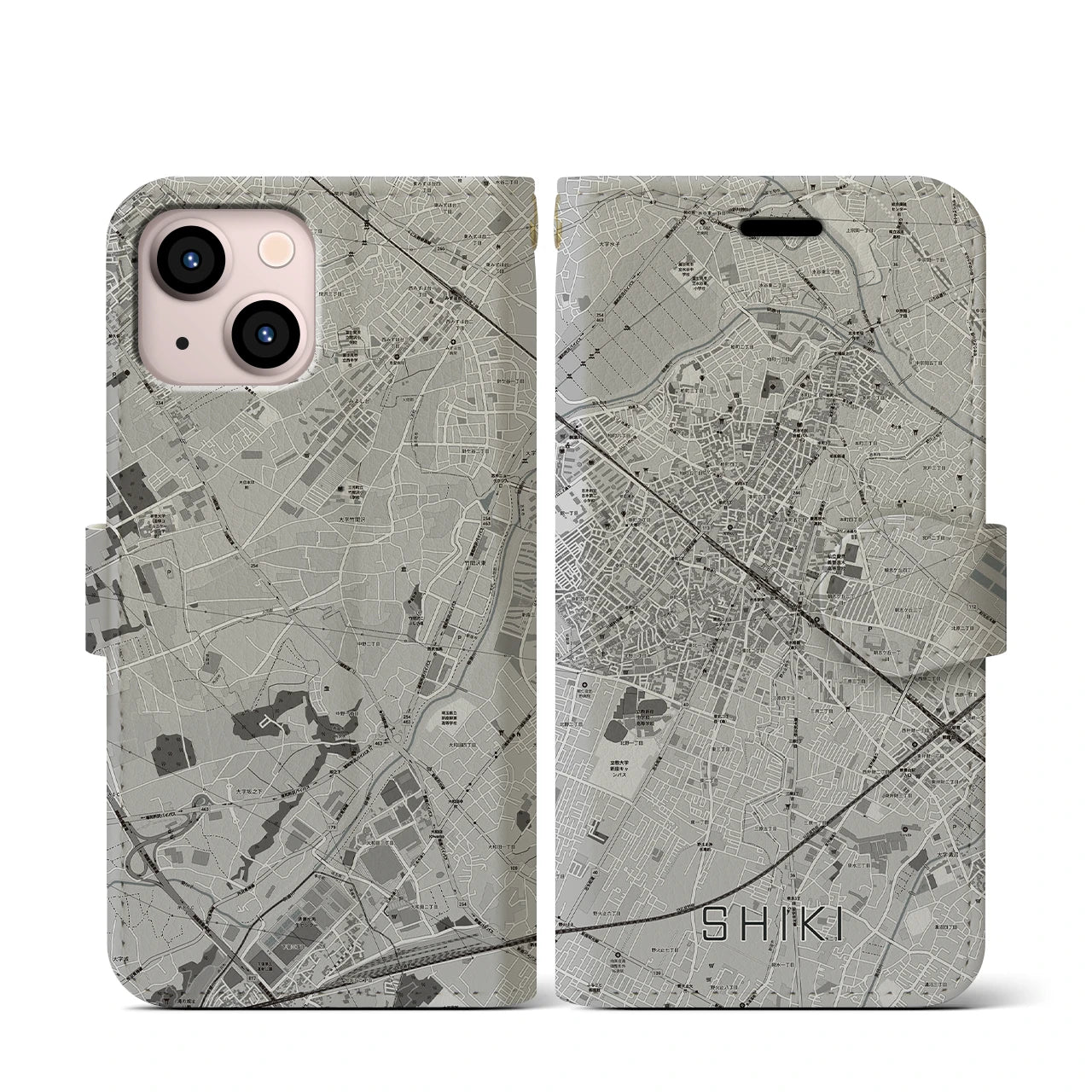 【志木(埼玉県)】地図柄iPhoneケース(手帳タイプ)