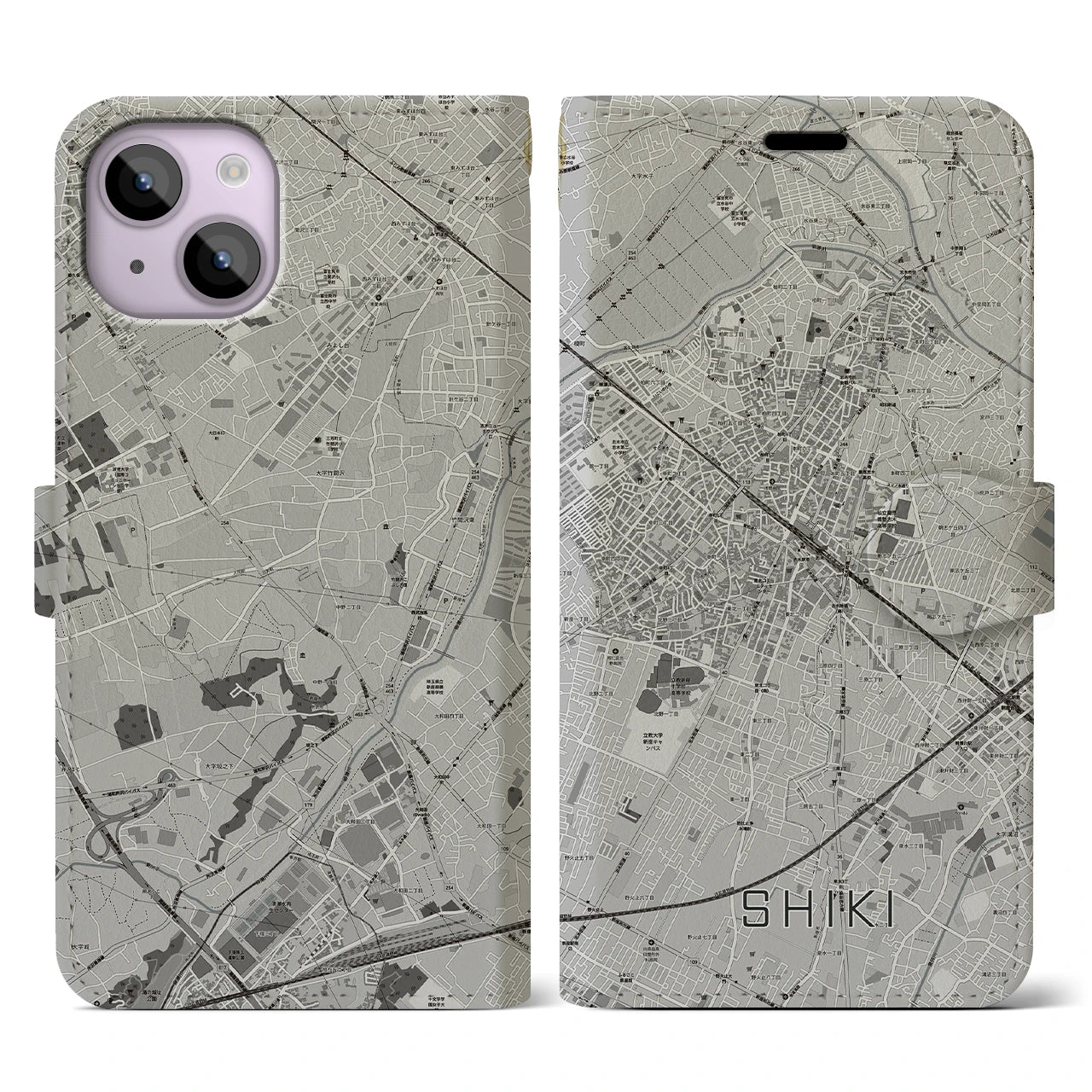 【志木(埼玉県)】地図柄iPhoneケース(手帳タイプ)