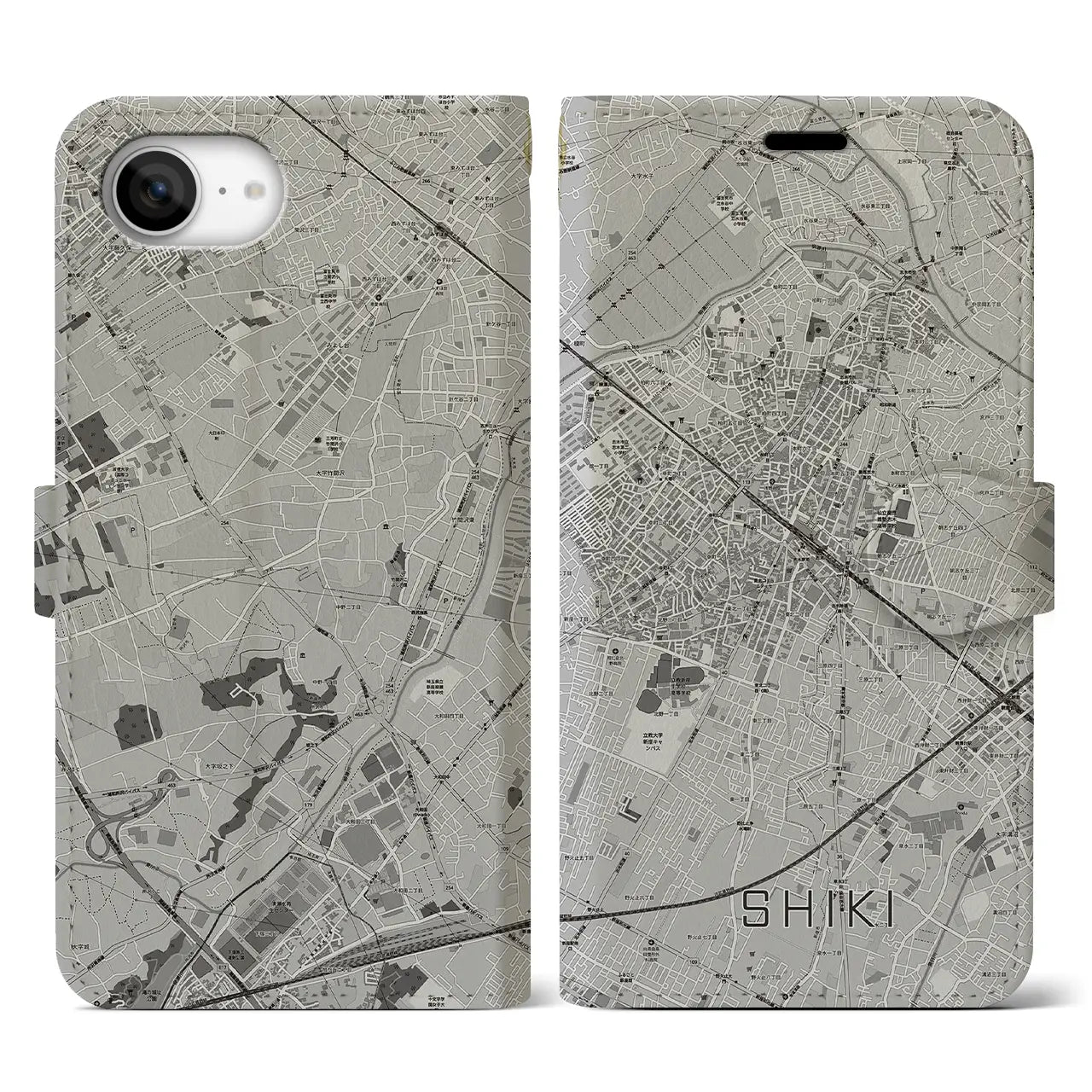 【志木(埼玉県)】地図柄iPhoneケース(手帳タイプ)