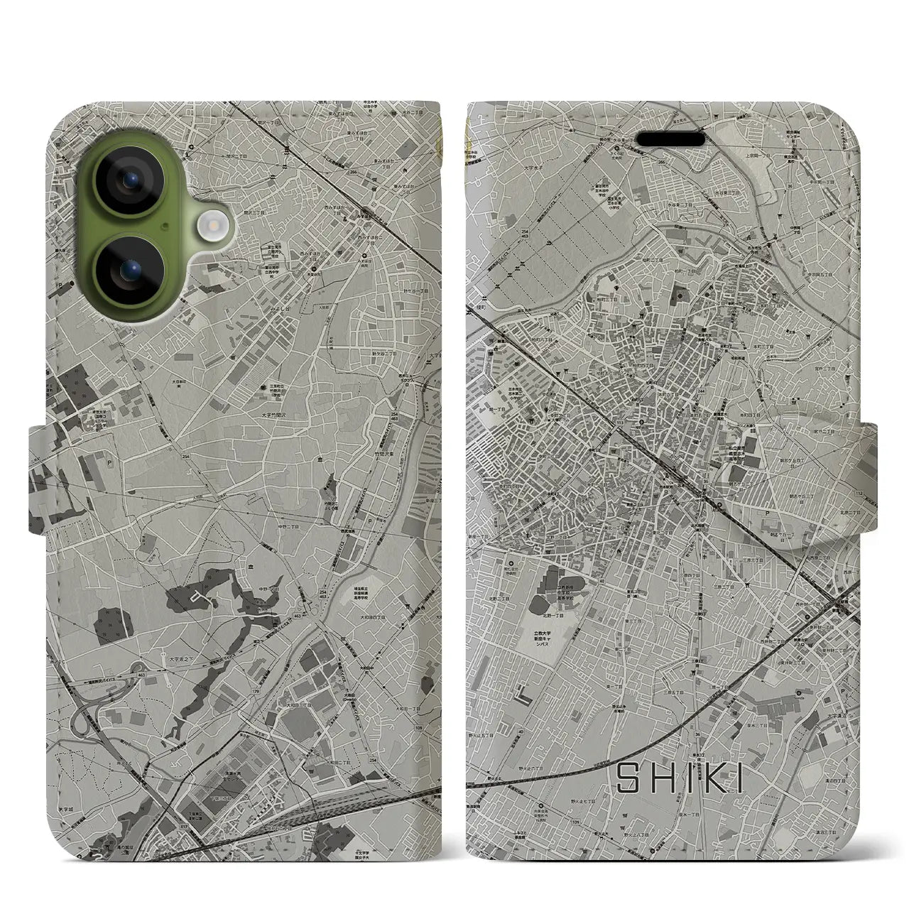 【志木(埼玉県)】地図柄iPhoneケース(手帳タイプ)