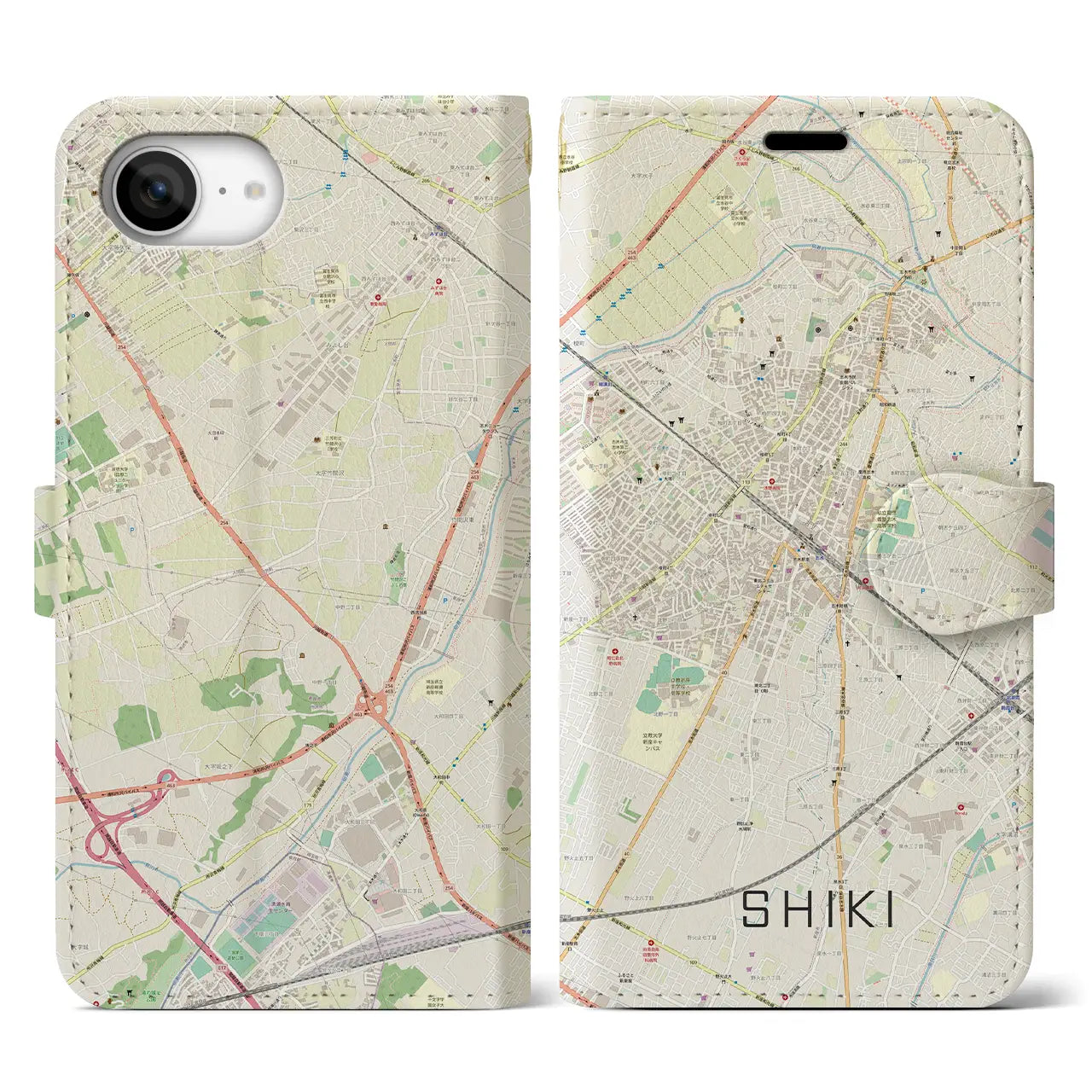 【志木(埼玉県)】地図柄iPhoneケース(手帳タイプ)