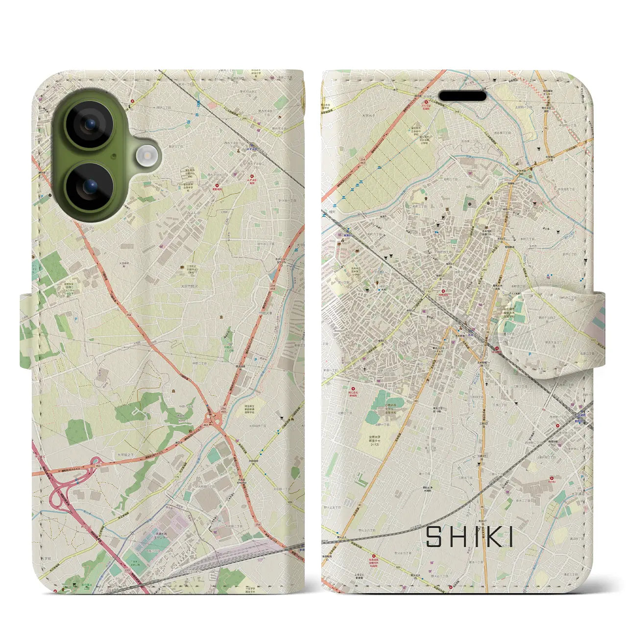 【志木(埼玉県)】地図柄iPhoneケース(手帳タイプ)