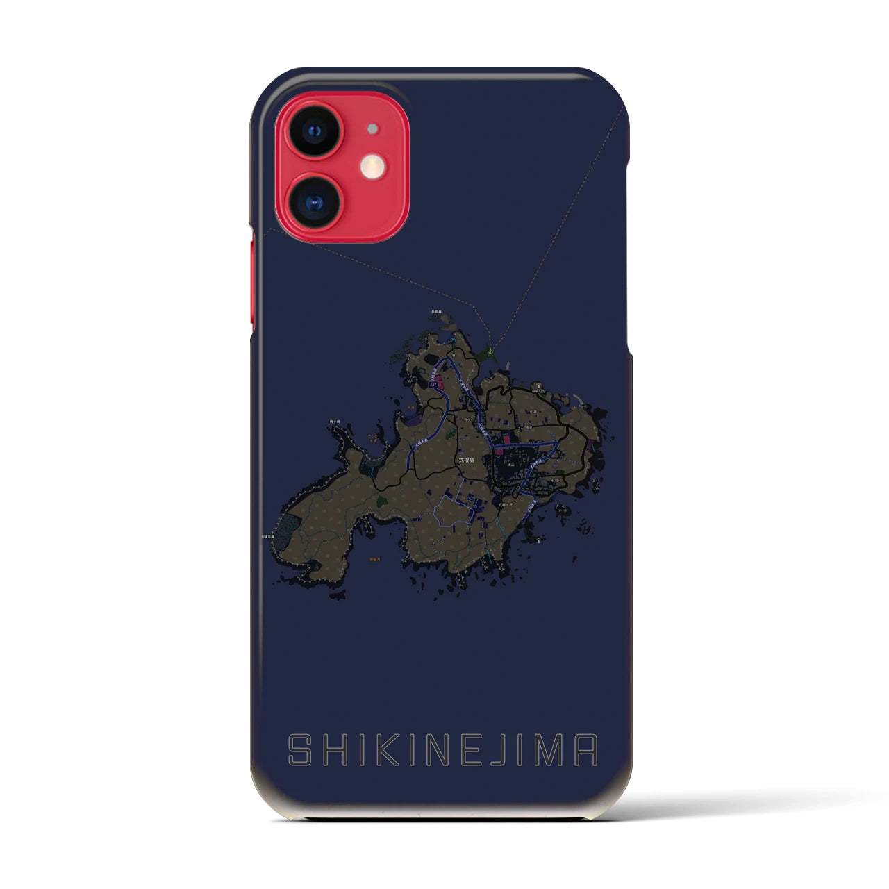 【式根島(東京都)】地図柄iPhoneケース(バックカバータイプ)