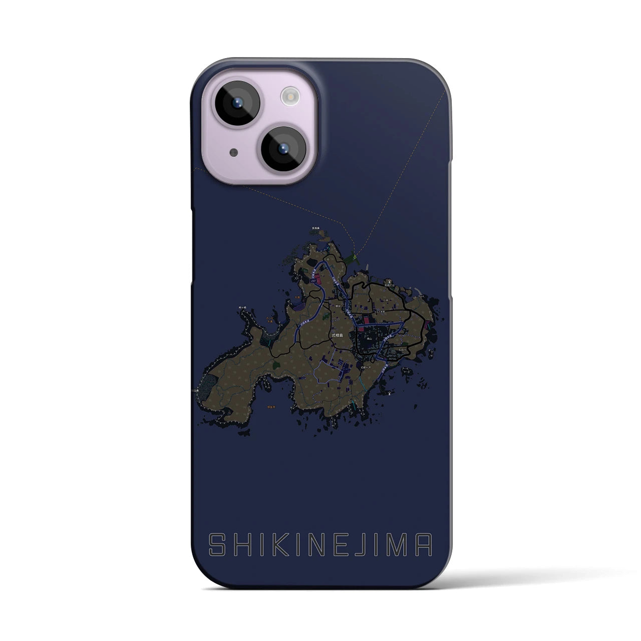【式根島(東京都)】地図柄iPhoneケース(バックカバータイプ)
