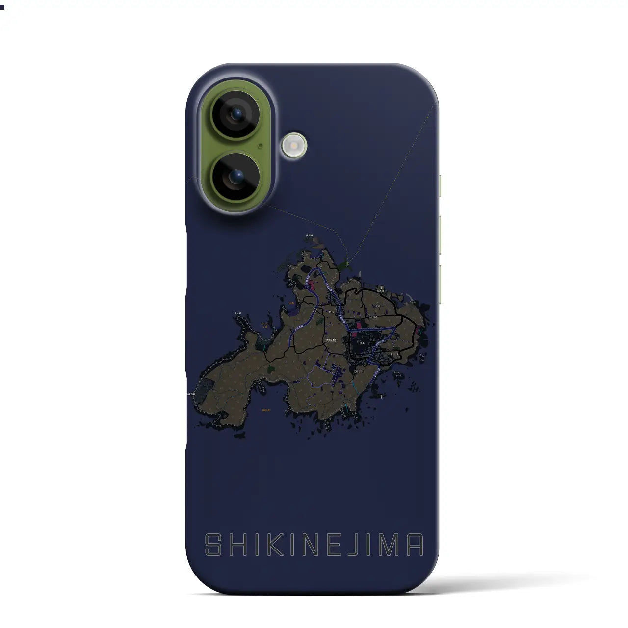 【式根島(東京都)】地図柄iPhoneケース(バックカバータイプ)