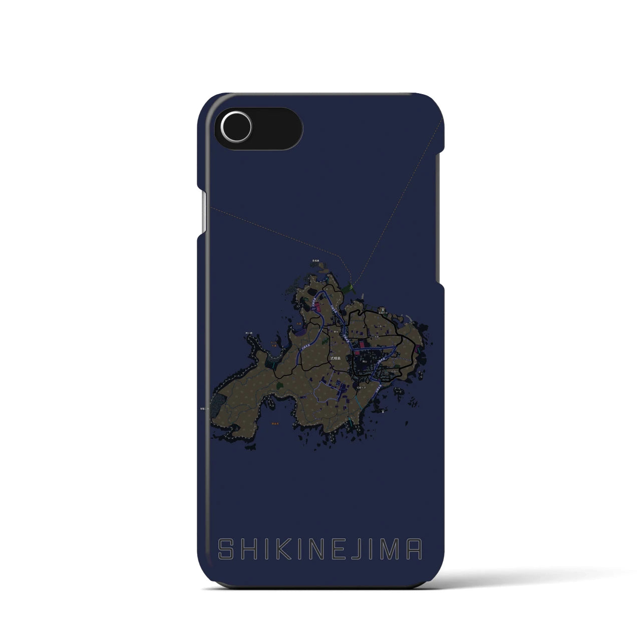 【式根島(東京都)】地図柄iPhoneケース(バックカバータイプ)