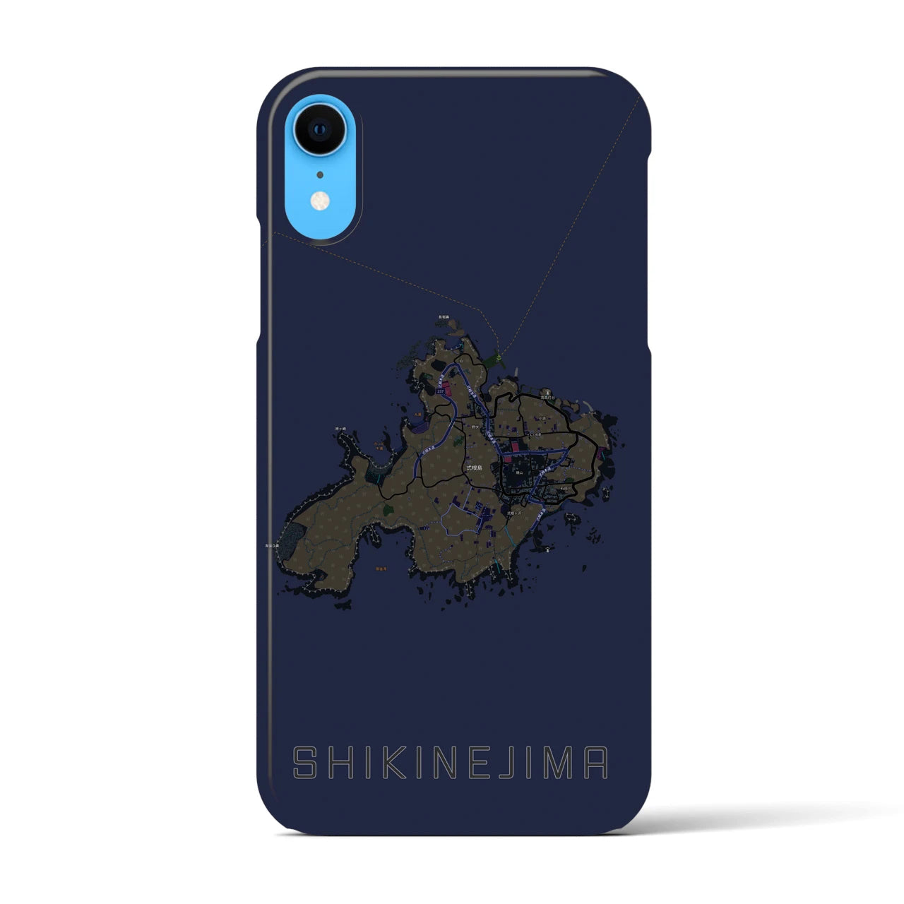 【式根島(東京都)】地図柄iPhoneケース(バックカバータイプ)
