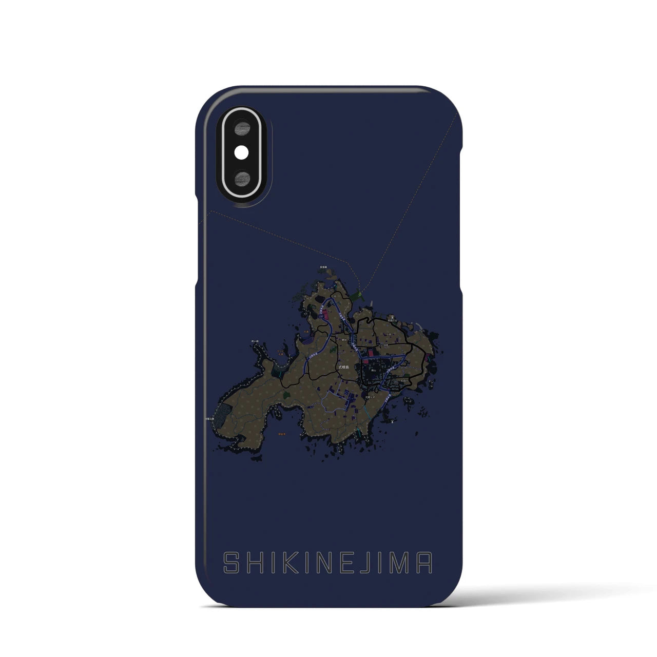 【式根島(東京都)】地図柄iPhoneケース(バックカバータイプ)