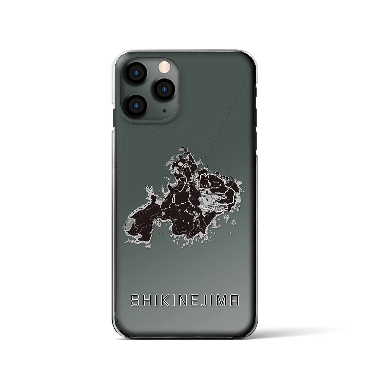 【式根島(東京都)】地図柄iPhoneケース(クリアタイプ)