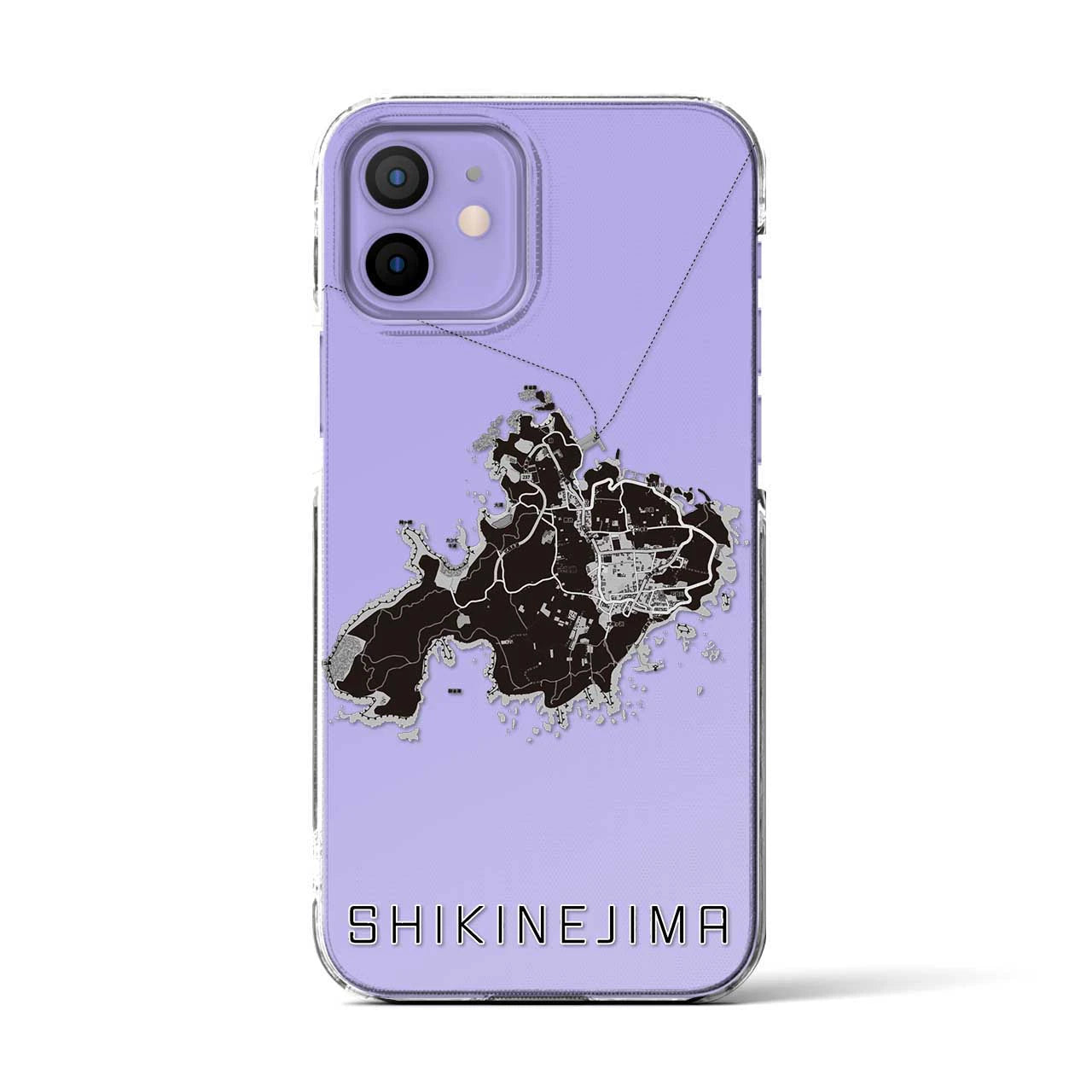 【式根島(東京都)】地図柄iPhoneケース(クリアタイプ)