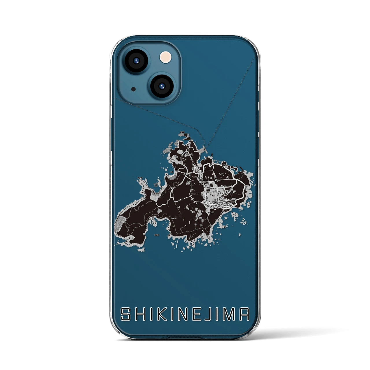 【式根島(東京都)】地図柄iPhoneケース(クリアタイプ)